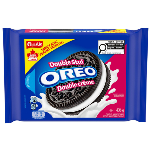 Buy Oreo Sandwich Cookies Double Stuf Chocolate Family Size 436 g | FreshCo