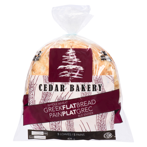 Buy Cedar Bakery Greek Flat Bread Whole Wheat 425 g | FreshCo