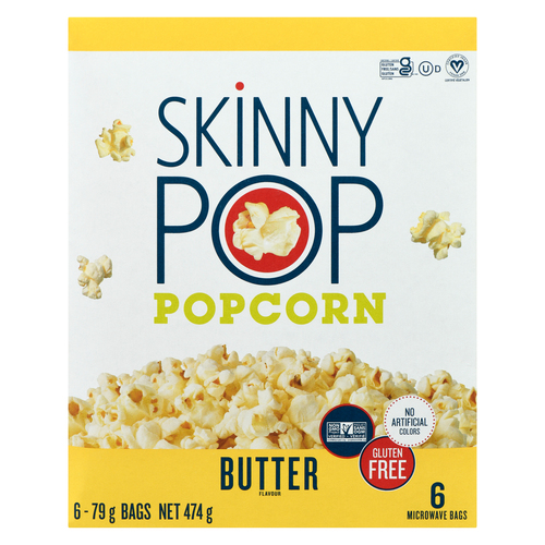 SkinnyPop Gluten-Free Popcorn Microwave Butter 476 g