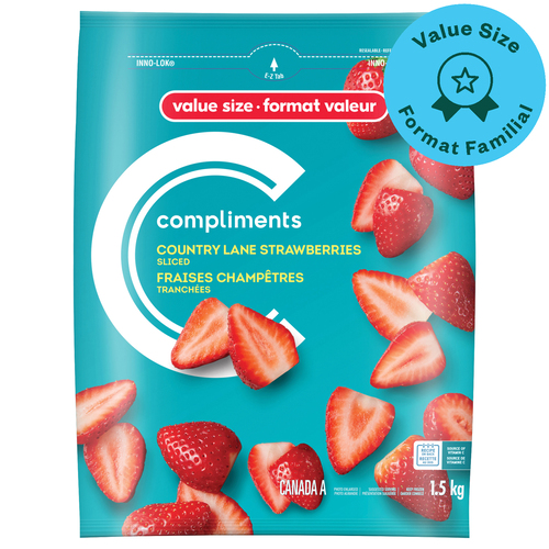 Compliments Frozen Sliced Strawberries Country Lane