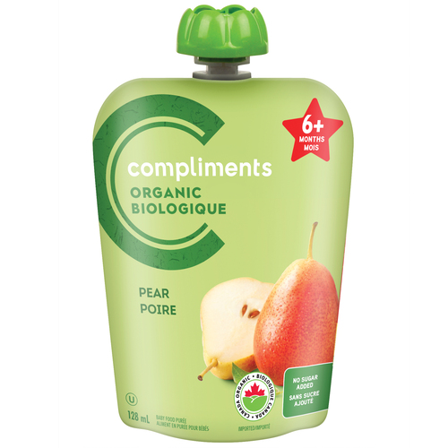 Compliments Organic Baby Food Purée Pear & Green Beans