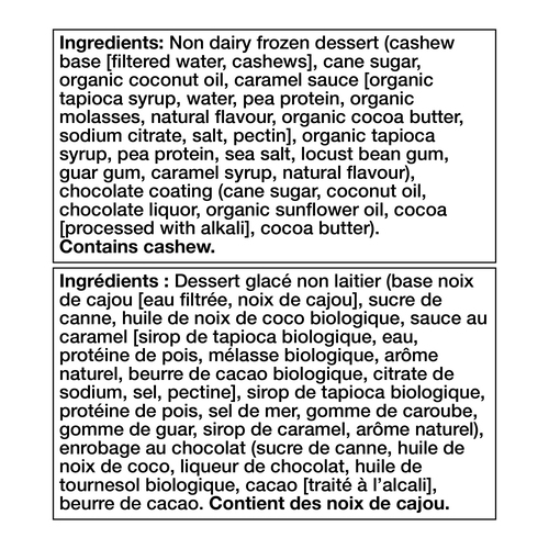 So Delicious Dairy-Free Cashew-Based Frozen Dessert Bars Salted Caramel 4 x 68 ml