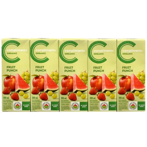 Buy Compliments Organic Juice Fruit Punch 10 x 200 ml | Foodland