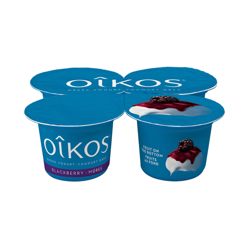 Oikos Greek Yogurt Fruit On The Bottom Blackberry Flavour