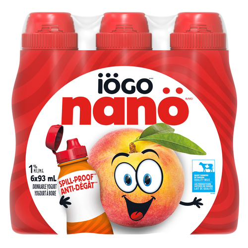 Buy iÖGO nanö 1% Drinkable Yogurt Peach 6 x 93 ml | Safeway Canada