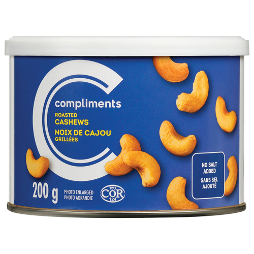 Compliments Roasted And Unsalted Cashews