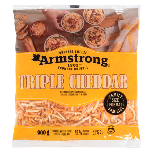 Buy Armstrong Triple Cheddar Blend Cheese Shreds 900 g | Foodland