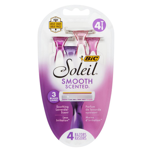 Buy Bic Soleil 3 Blades Razor Smooth Scented Soothing Lavender 4 Pack ...