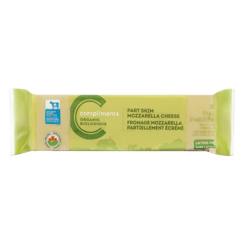 Compliments Organic Partly Skimmed Mozzarella Cheese