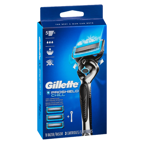Buy Gillette ProShield Chill Men's Razor Handle + 3 Blade Refills