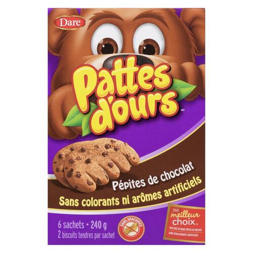 Buy Dare Bear Paws Peanut-Free Cookies Chocolate Chip 240 g
