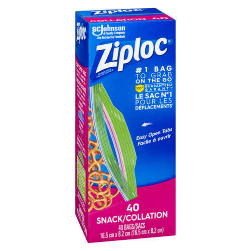 Buy Ziploc Snack Bags Grip 'n Seal Technology 40 Bags | Thrifty Foods