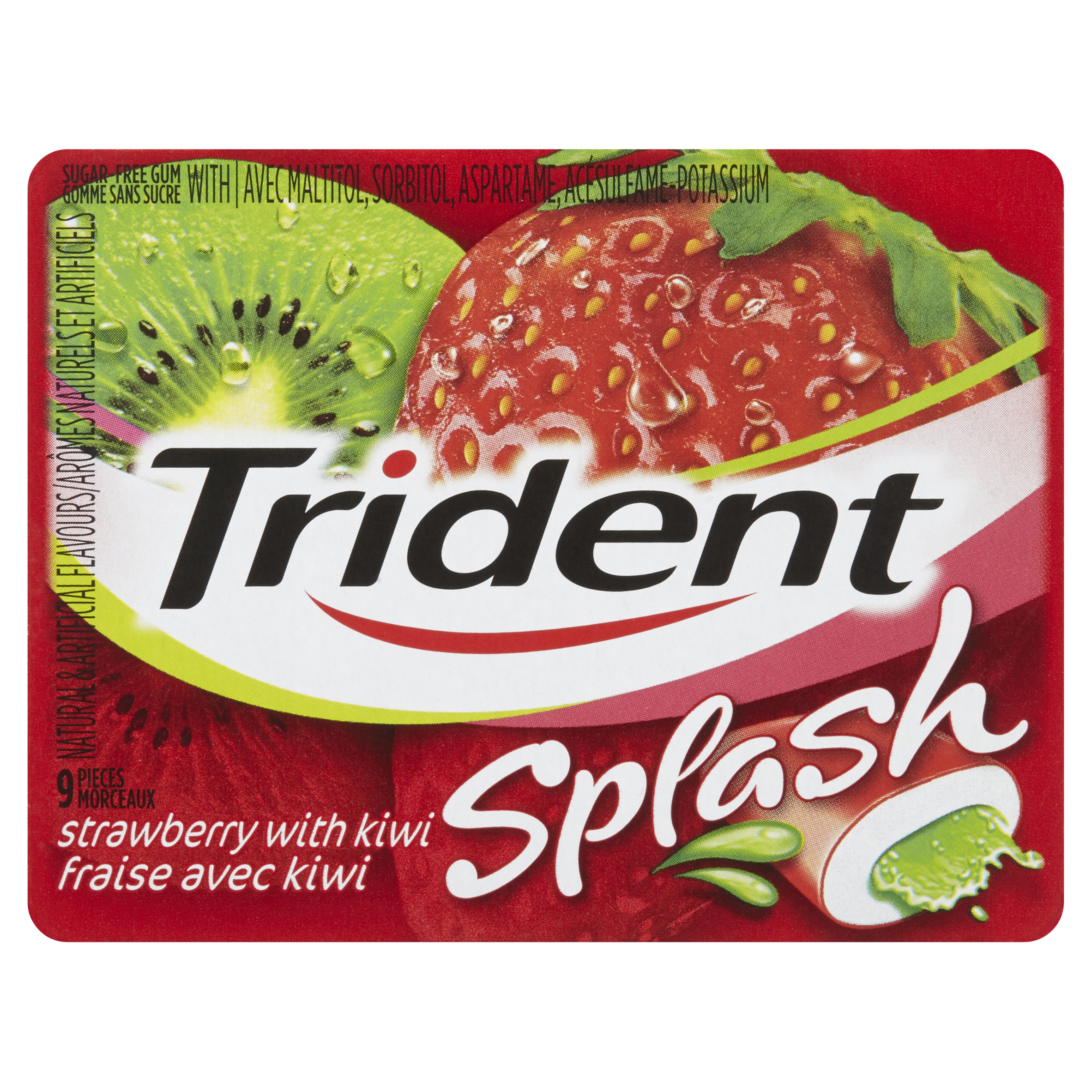 Buy Trident Splash Sugar Free Gum Strawberry Kiwi 9 Pieces | IGA