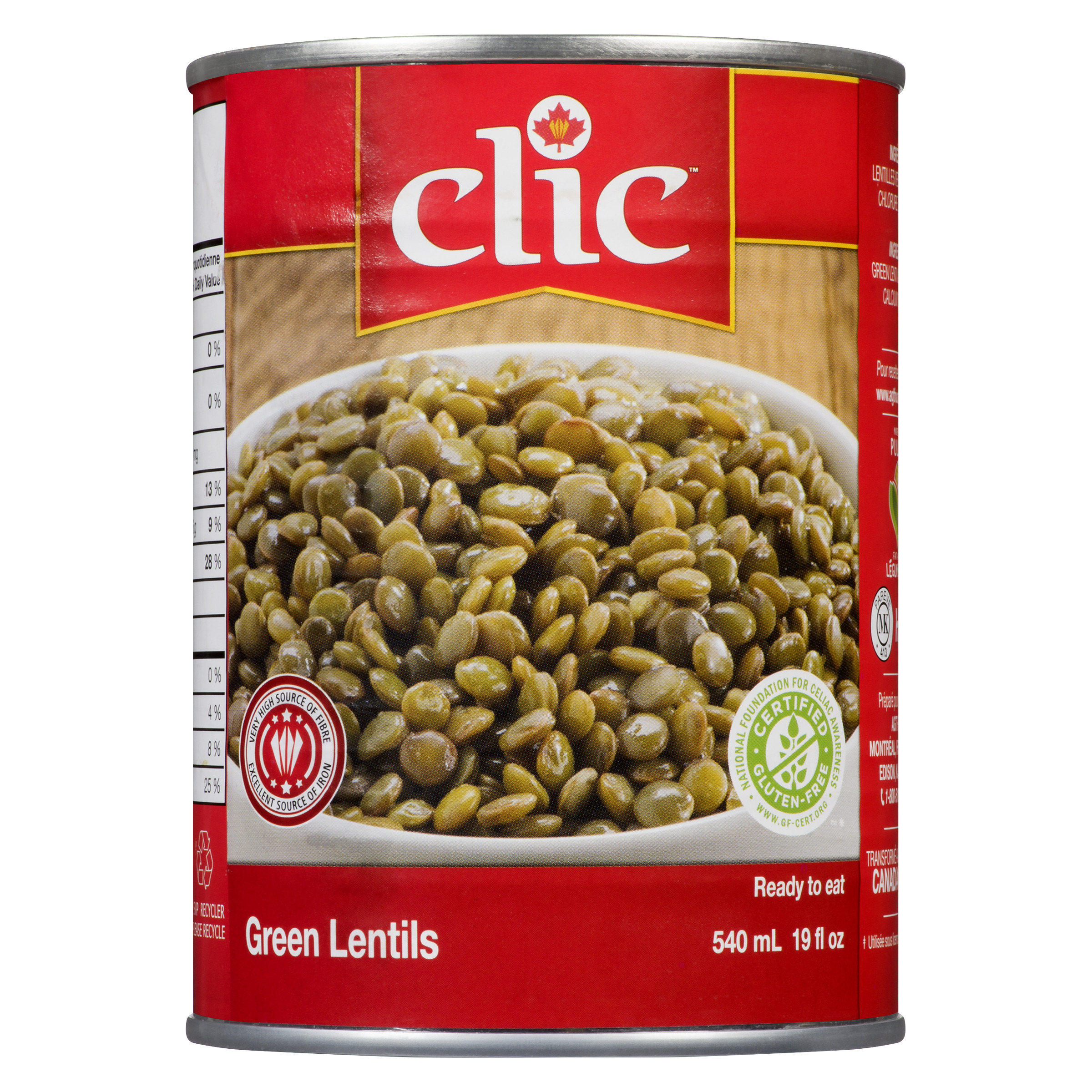 Buy Clic Canned Lentils Green 540 ml | Sobeys Inc.