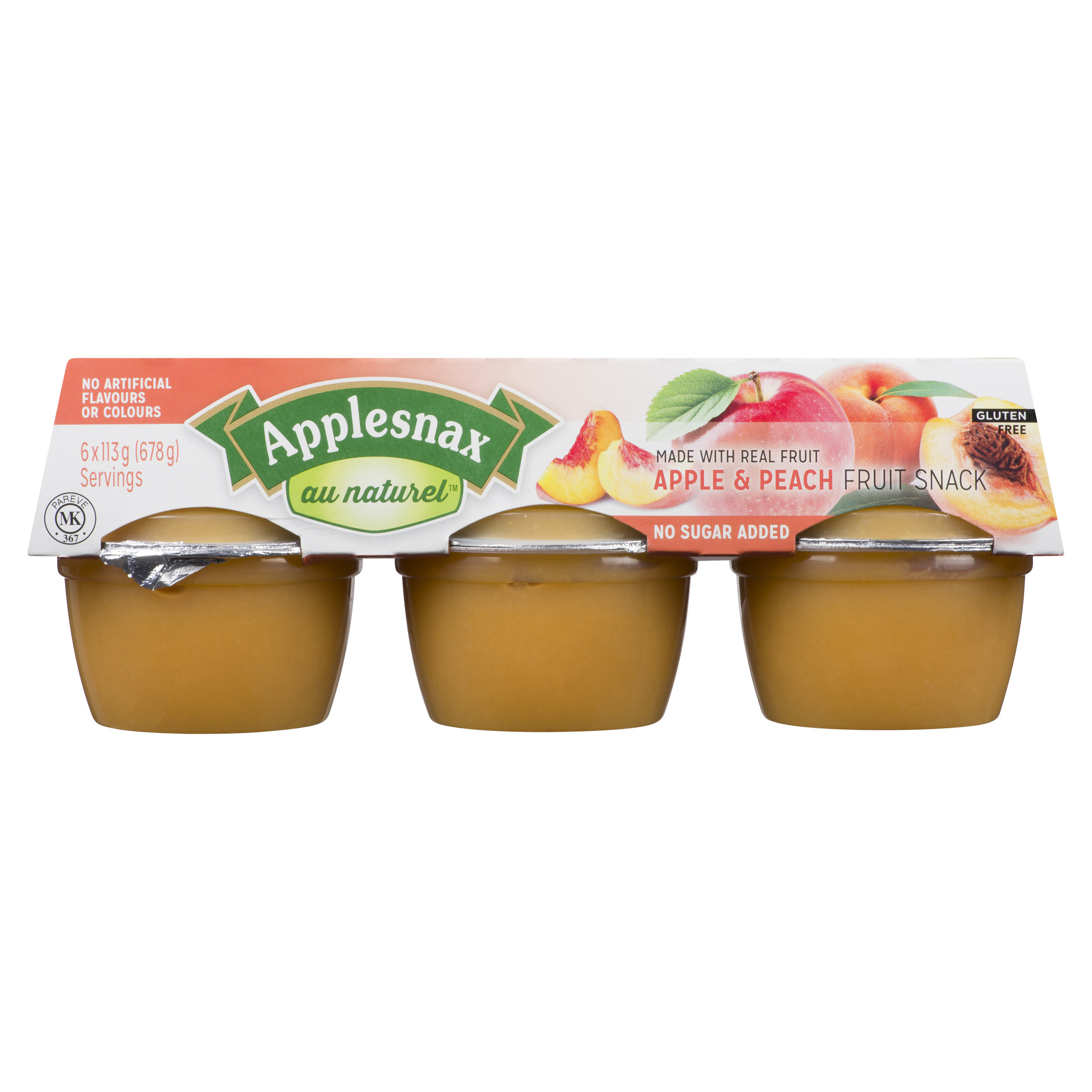 Buy Applesnax Au Naturel Fruit Snack Unsweetened Apple & Peach 6 x