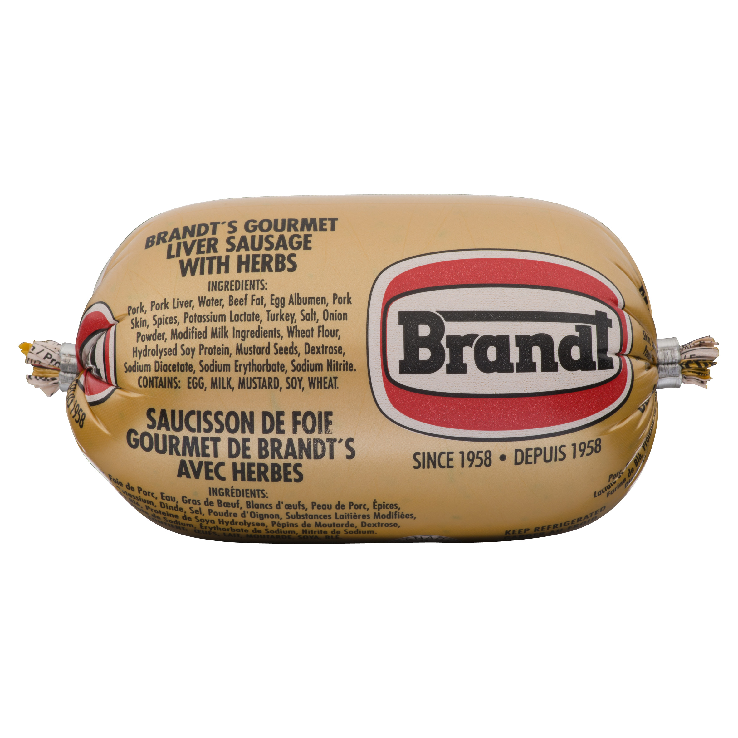 Brandt Gluten-Free Gourmet Liver Sausage With Herbs Gold Chub