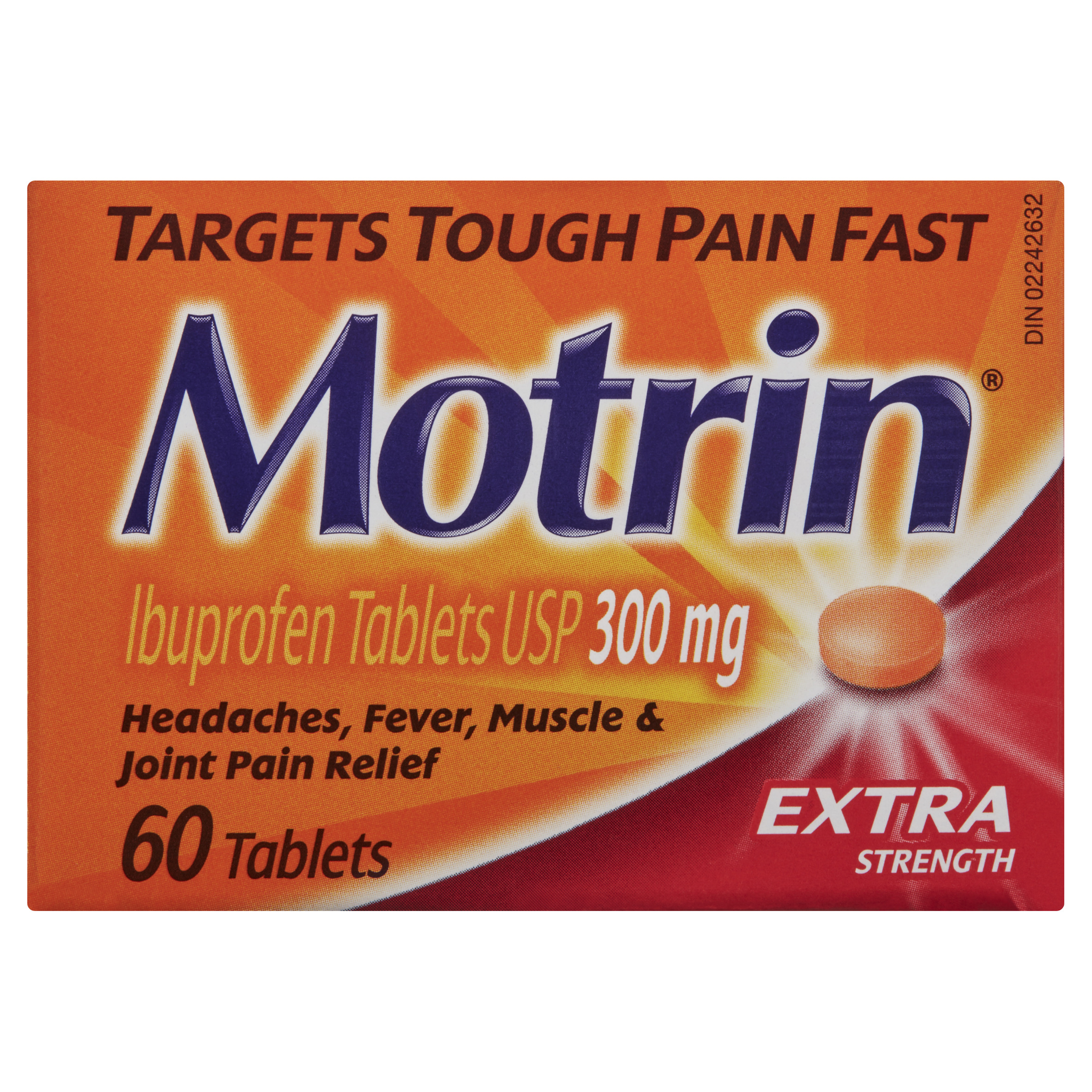 Motrin Pain Relief Ibuprofen Super Strength 300 mg Tablets 60 EA