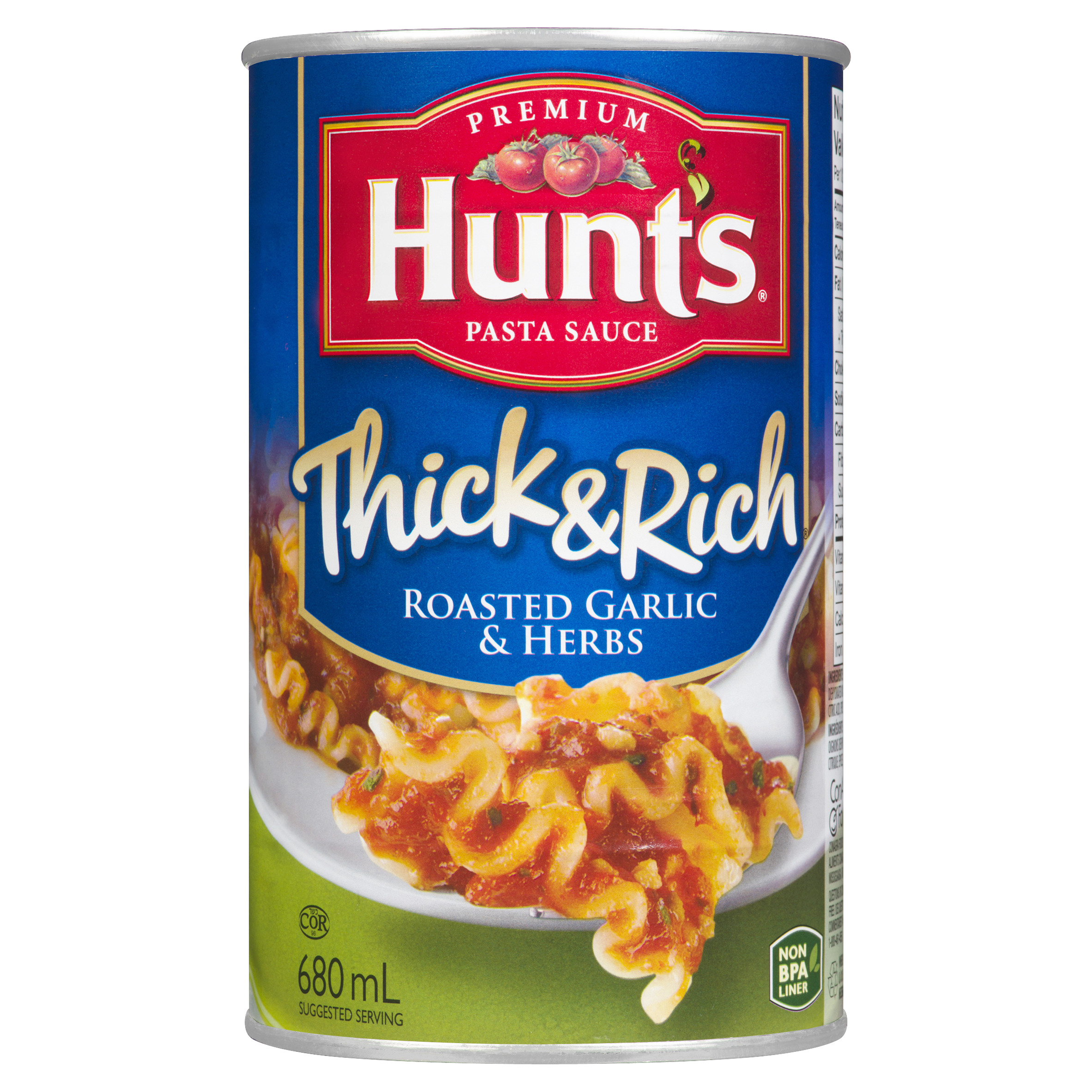 Hunt's Pasta Sauce, Thick & Rich Roasted Garlic & Herbs