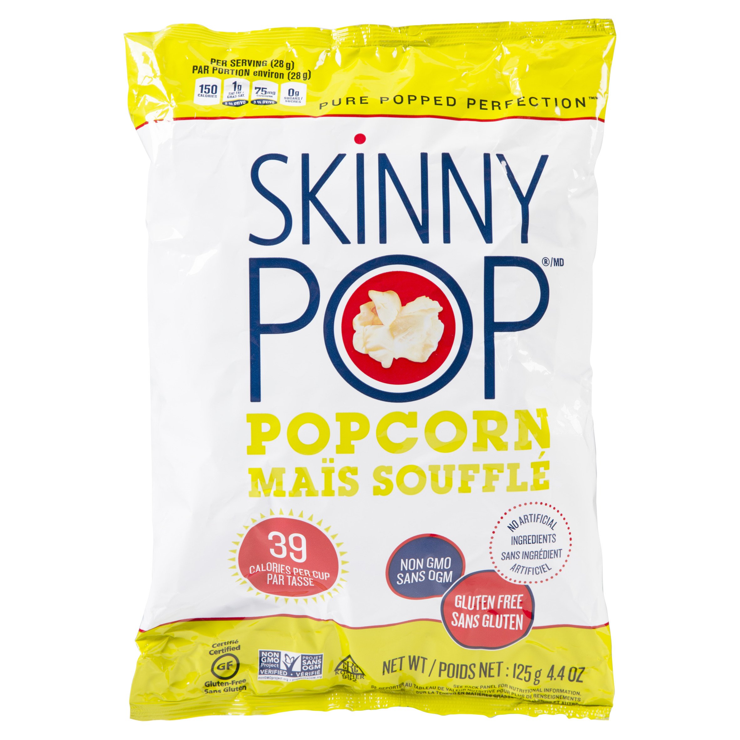 Skinny Pop Gluten-Free Popcorn Original 125 g