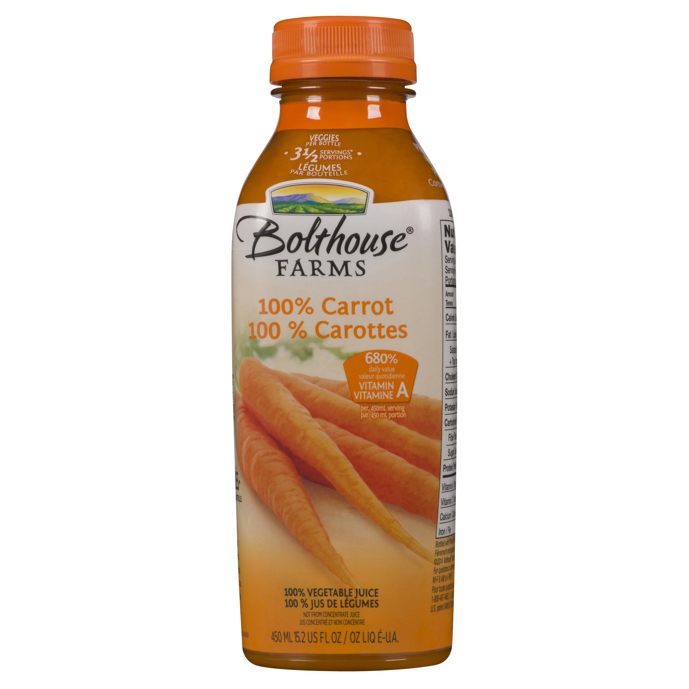 Buy Bolthouse Farms Juice 100% Carrot 450 ml | FreshCo