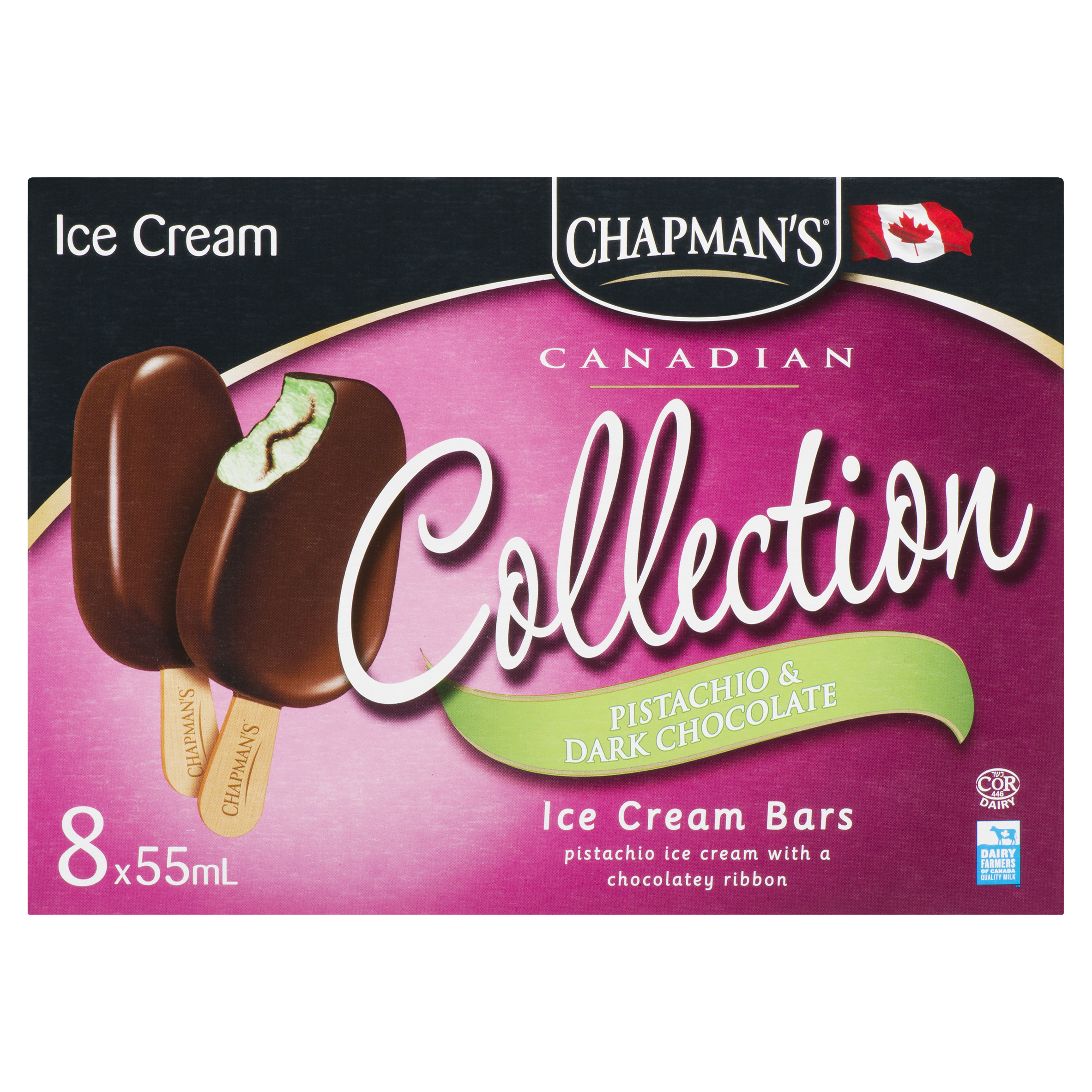 Chapman's Collection Ice Cream Bars Pistachio & Dark Chocolate