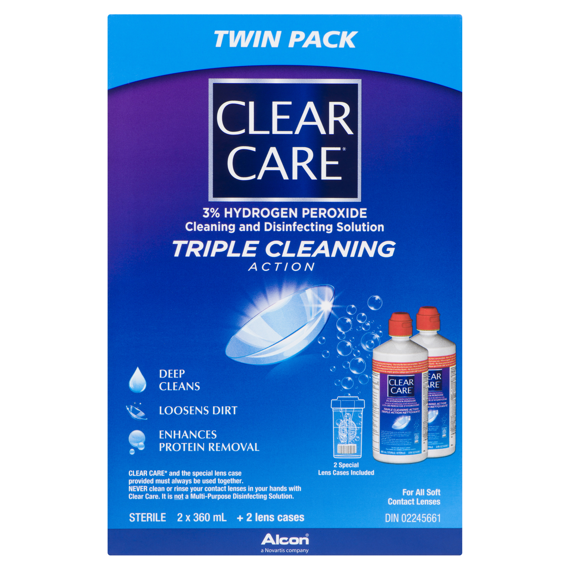 Buy Alcon Clear Care Twin Duo Contact Lens Solution 720 ml | Safeway Canada