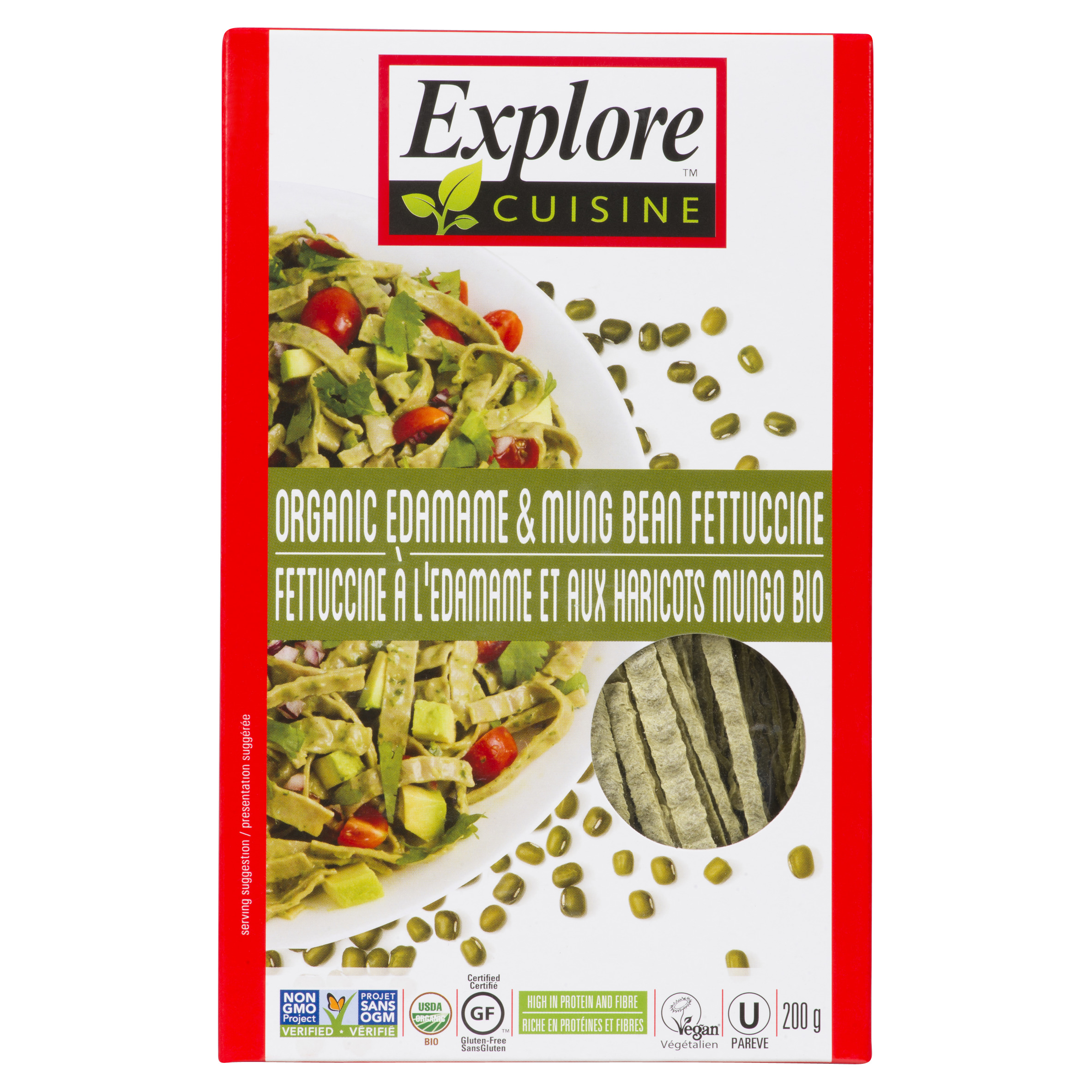 Explore Cuisine Gluten-Free Pasta Fettucine Edamame Mung Bean