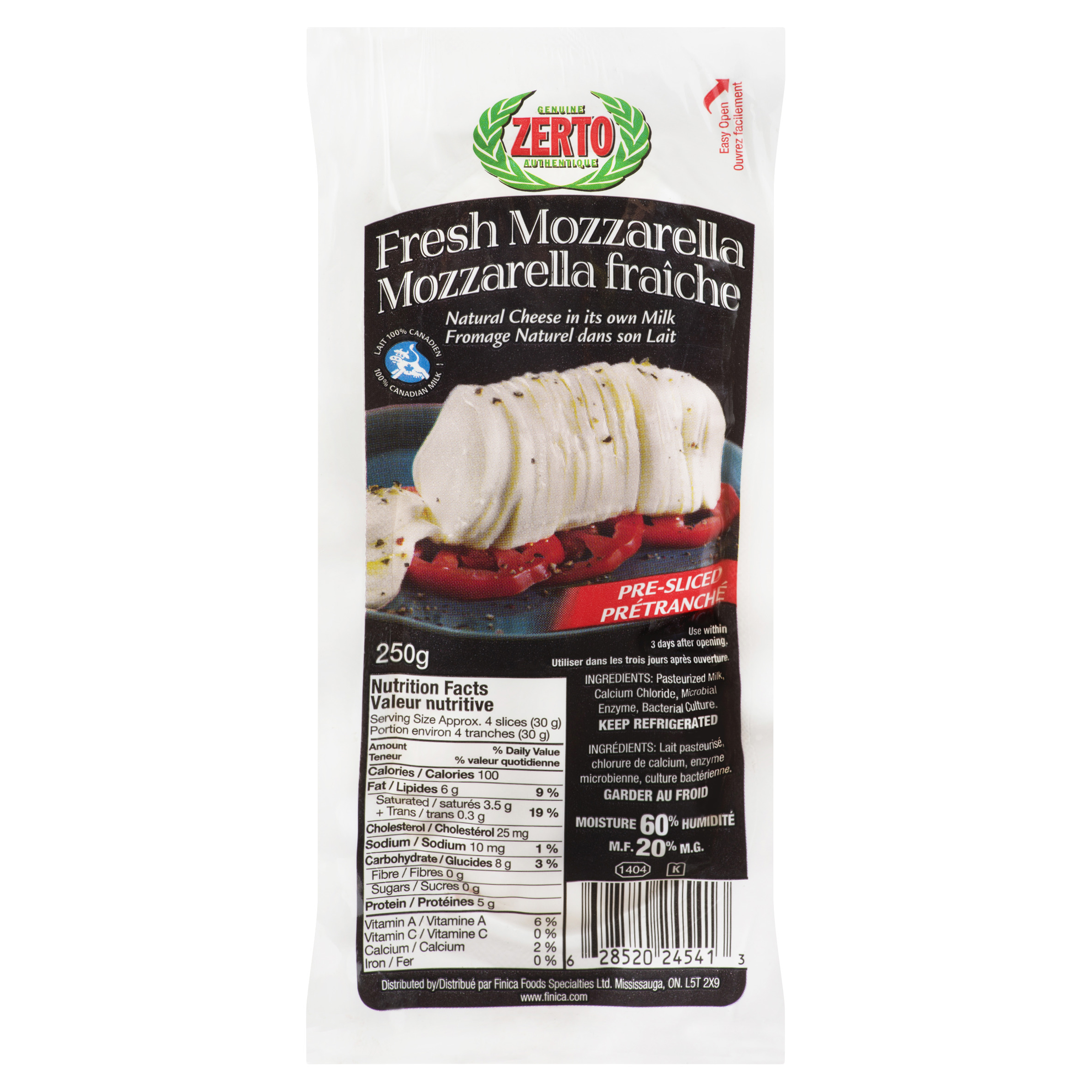 Zerto Fresh Sliced Mozzarella Cheese