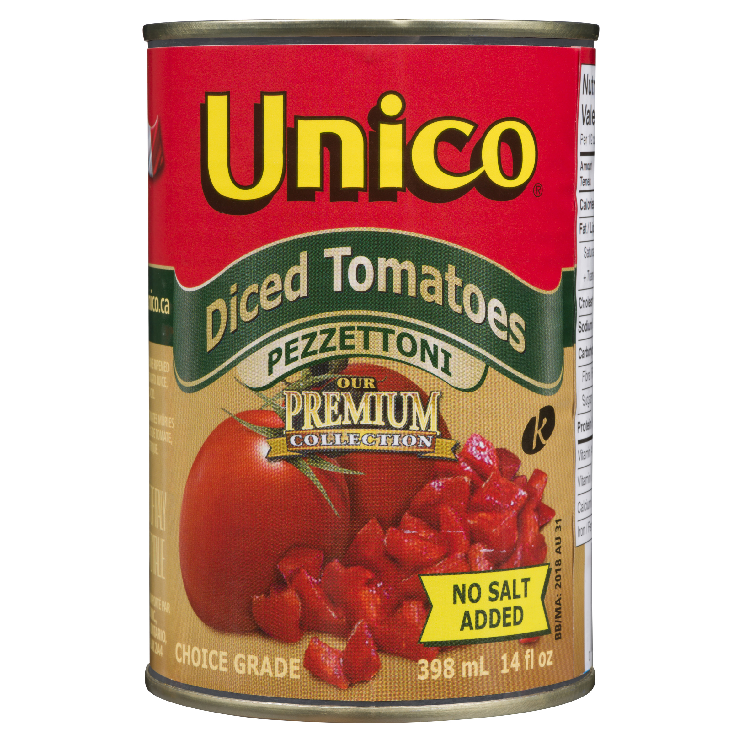 Unico Premium Diced Tomatoes No Salt Added Pezzettoni