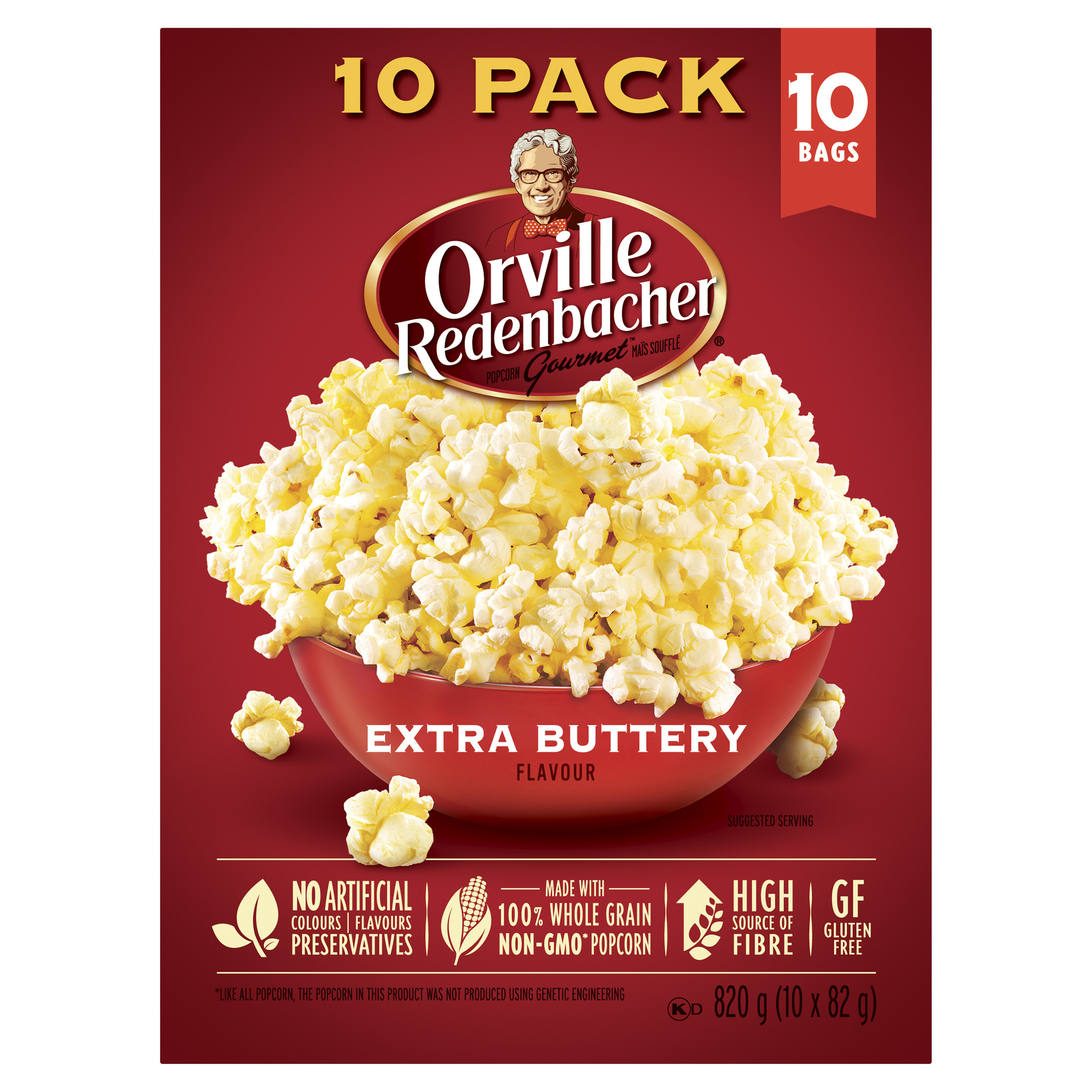 Orville Redenbacher Gluten-Free Popcorn Extra Buttery 10 Pack 82 g