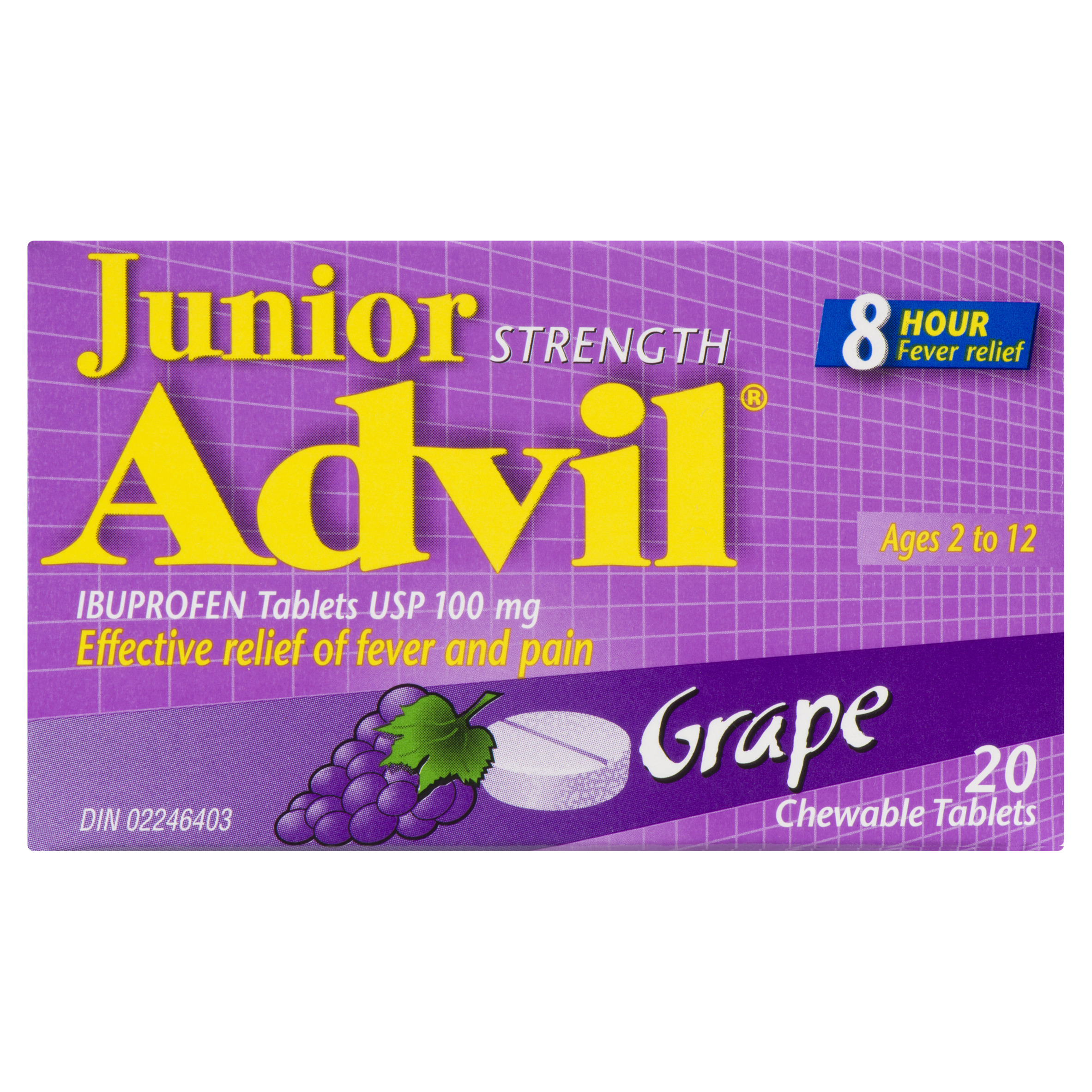 Advil Junior Strength Chewable Tablets Grape