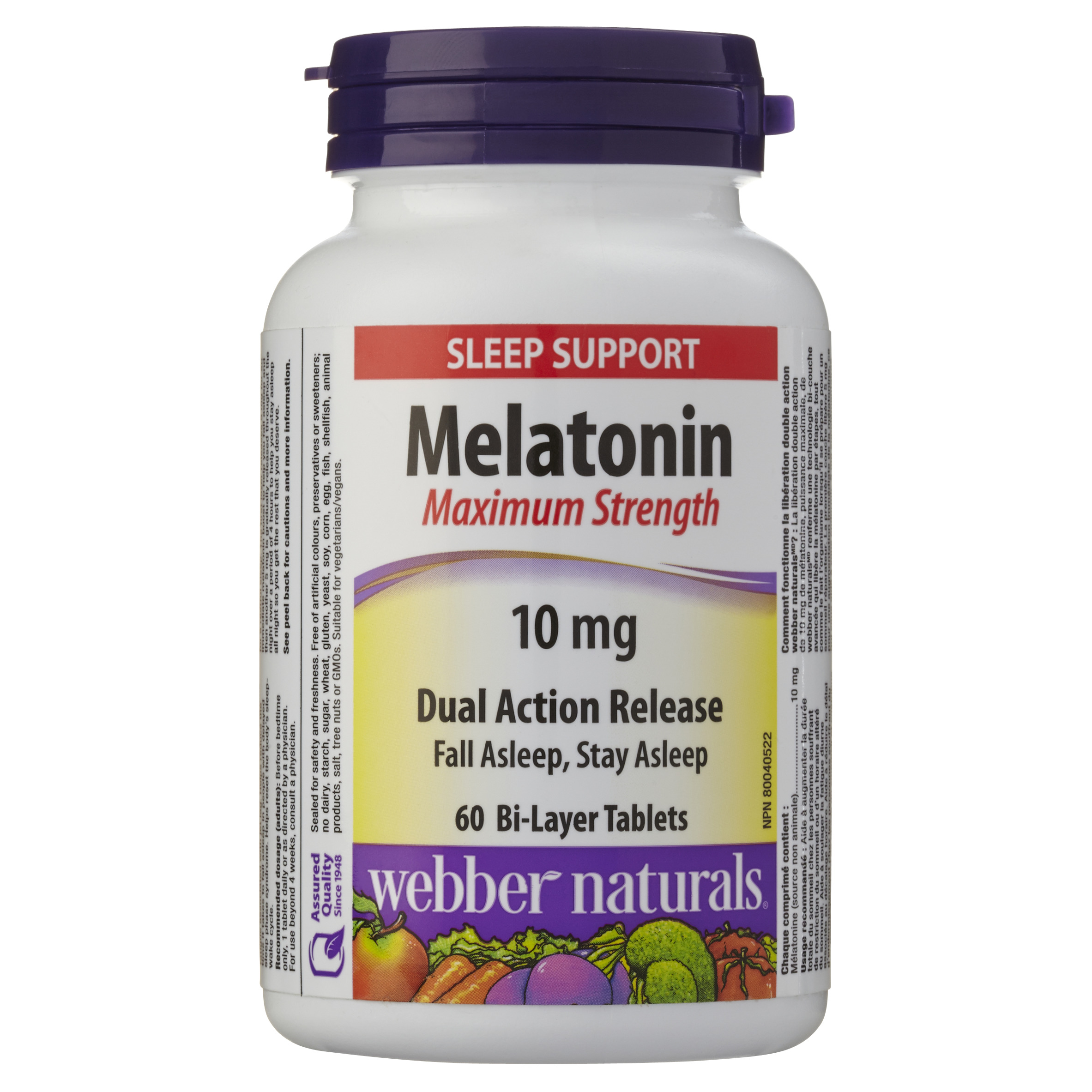 Webber Naturals Supplements Melatonin 10 mg Dual Release