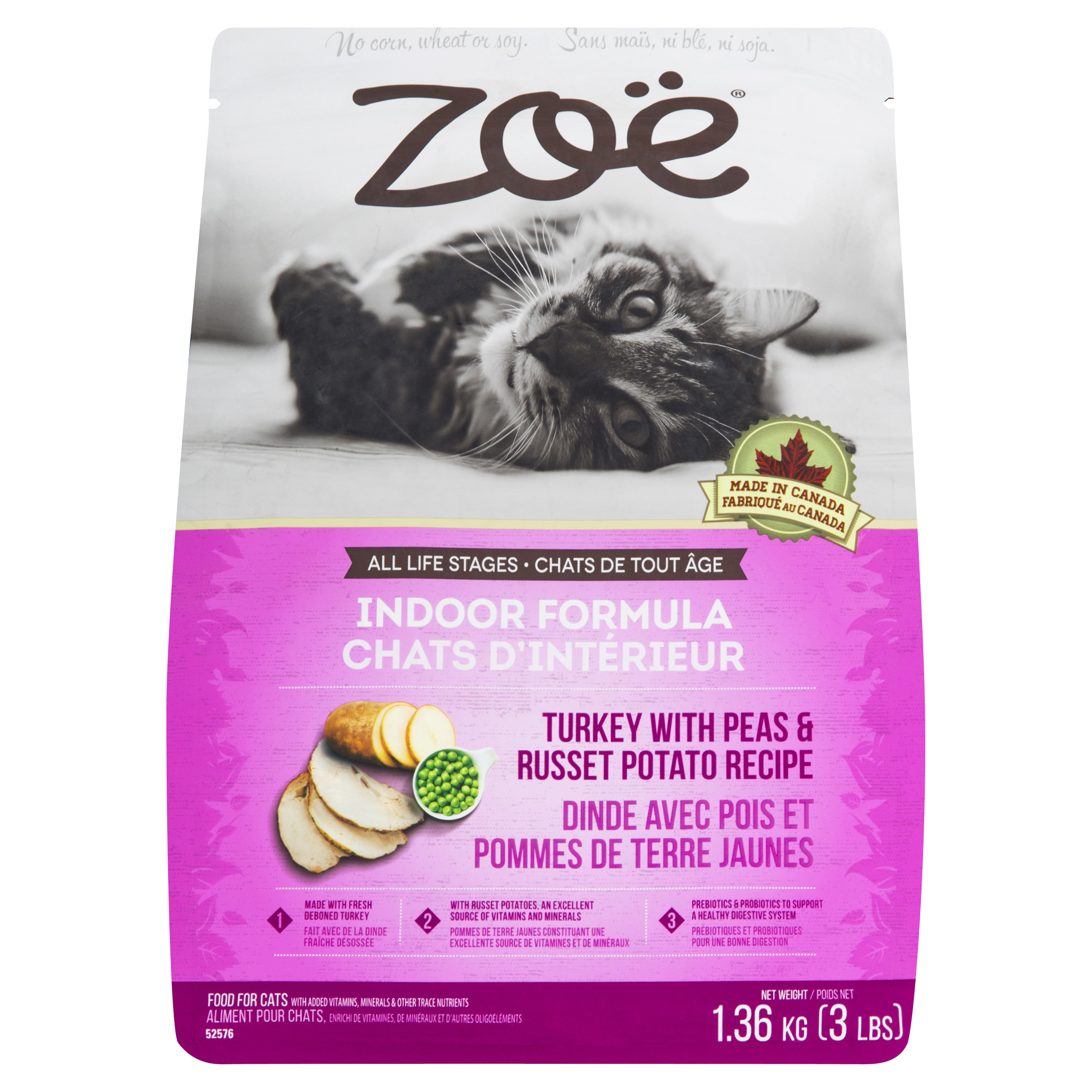 Zoe Dry Cat Food Indoor Formula Turkey With Peas & Potato