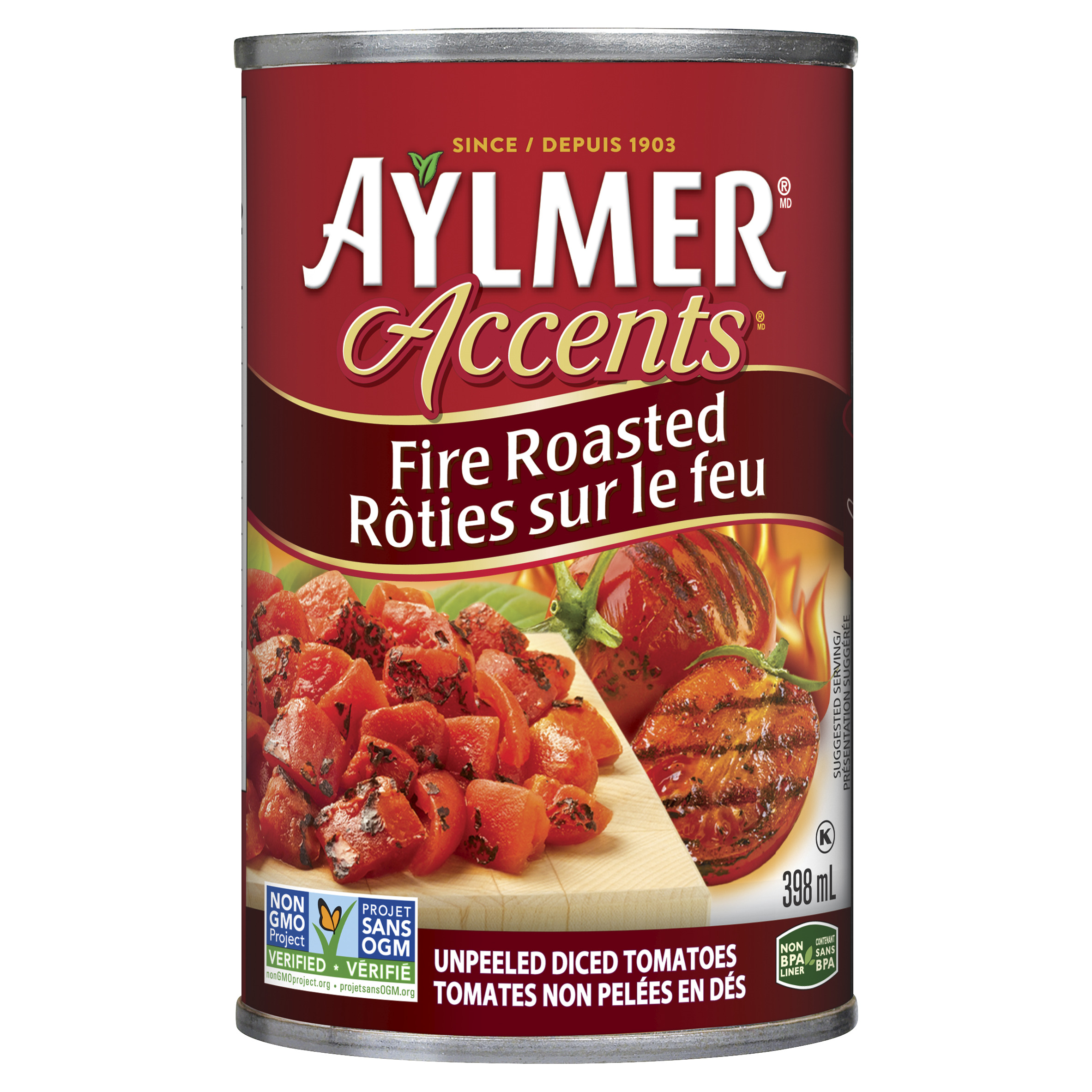 Aylmer Accents Diced Tomatoes Fire Roasted