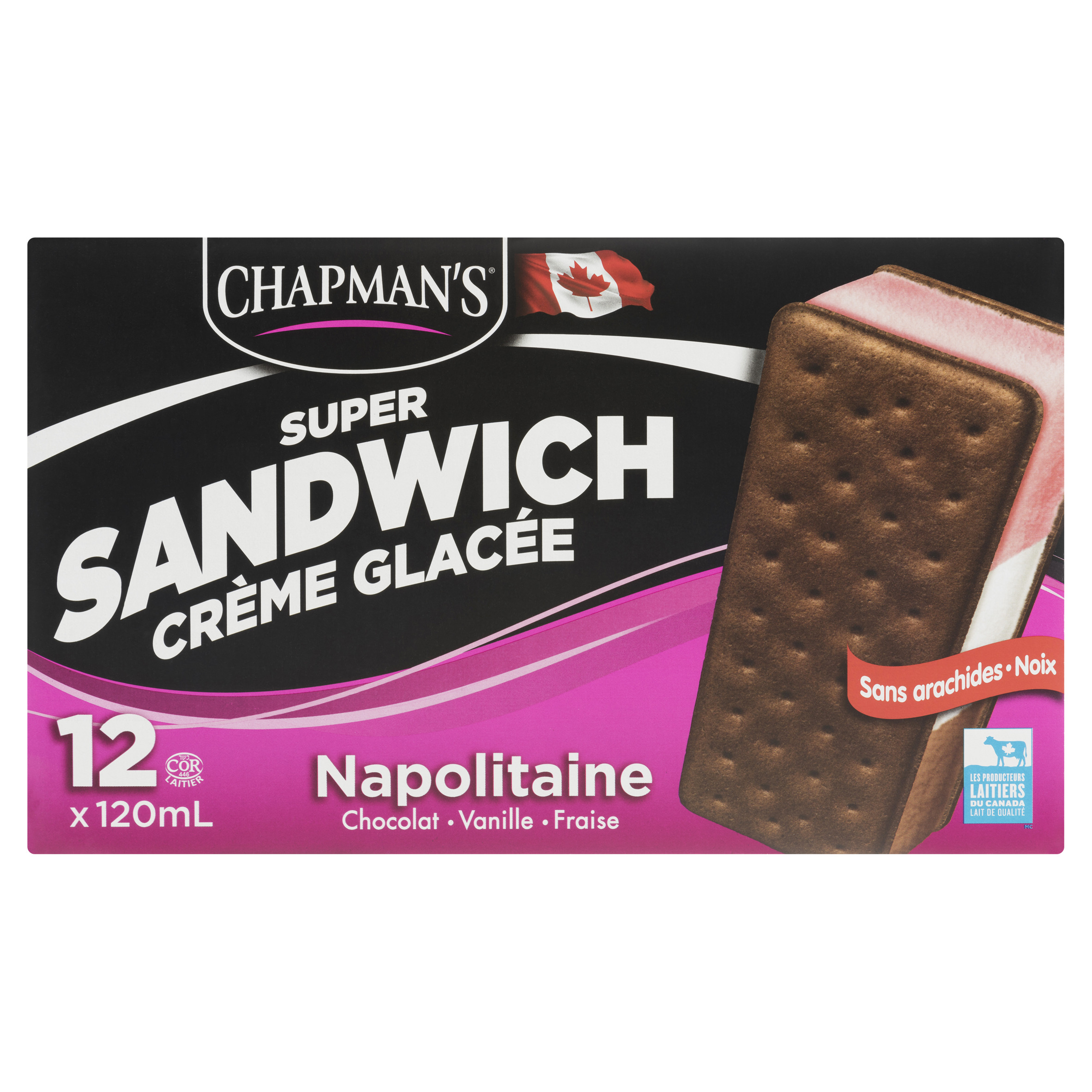 Buy Chapman's Ice Cream Sandwich Super Neapolitan 12 x 120 ml