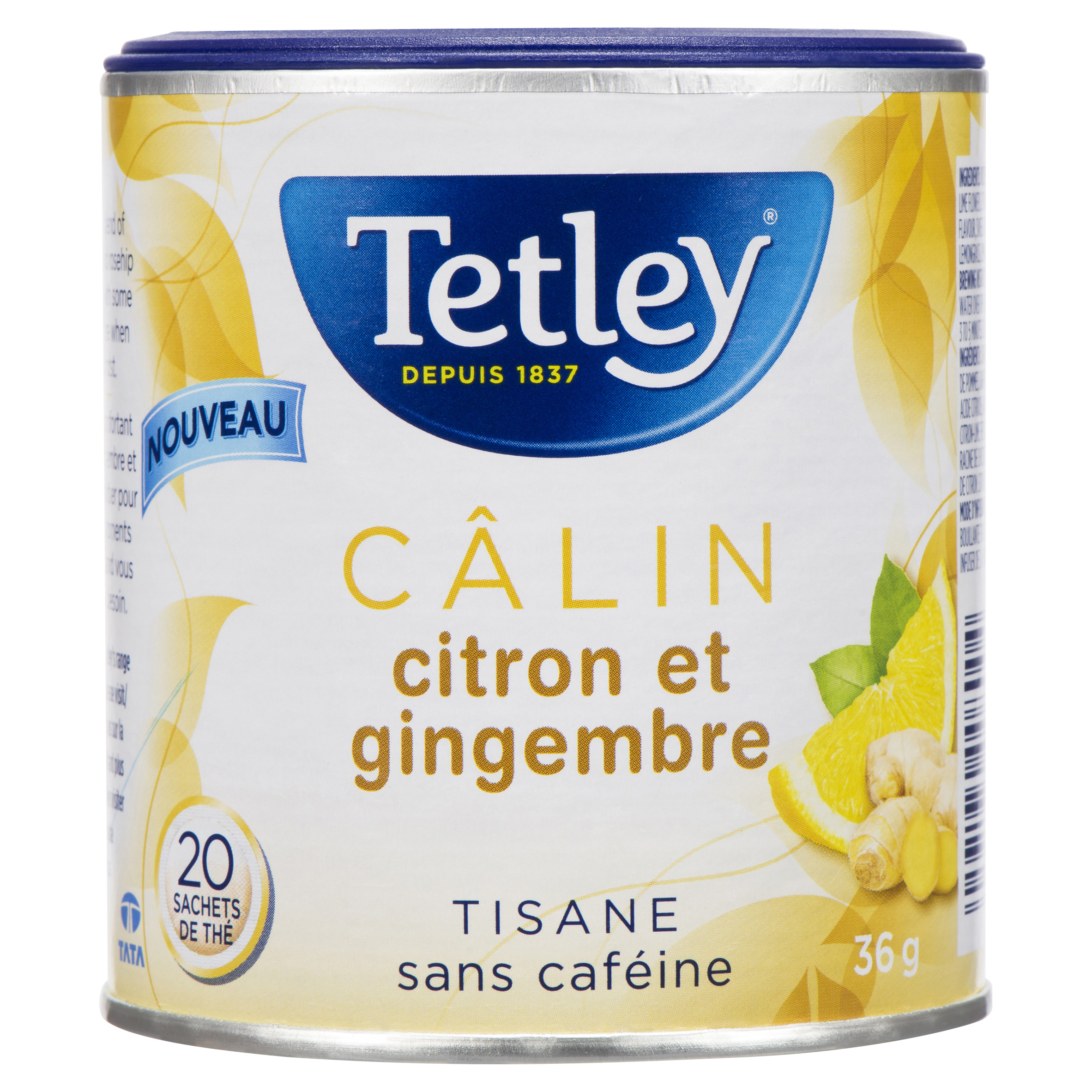 Buy Tetley Caffeine-Free Care Herbal Tea Lemon Ginger 20 Tea Bags
