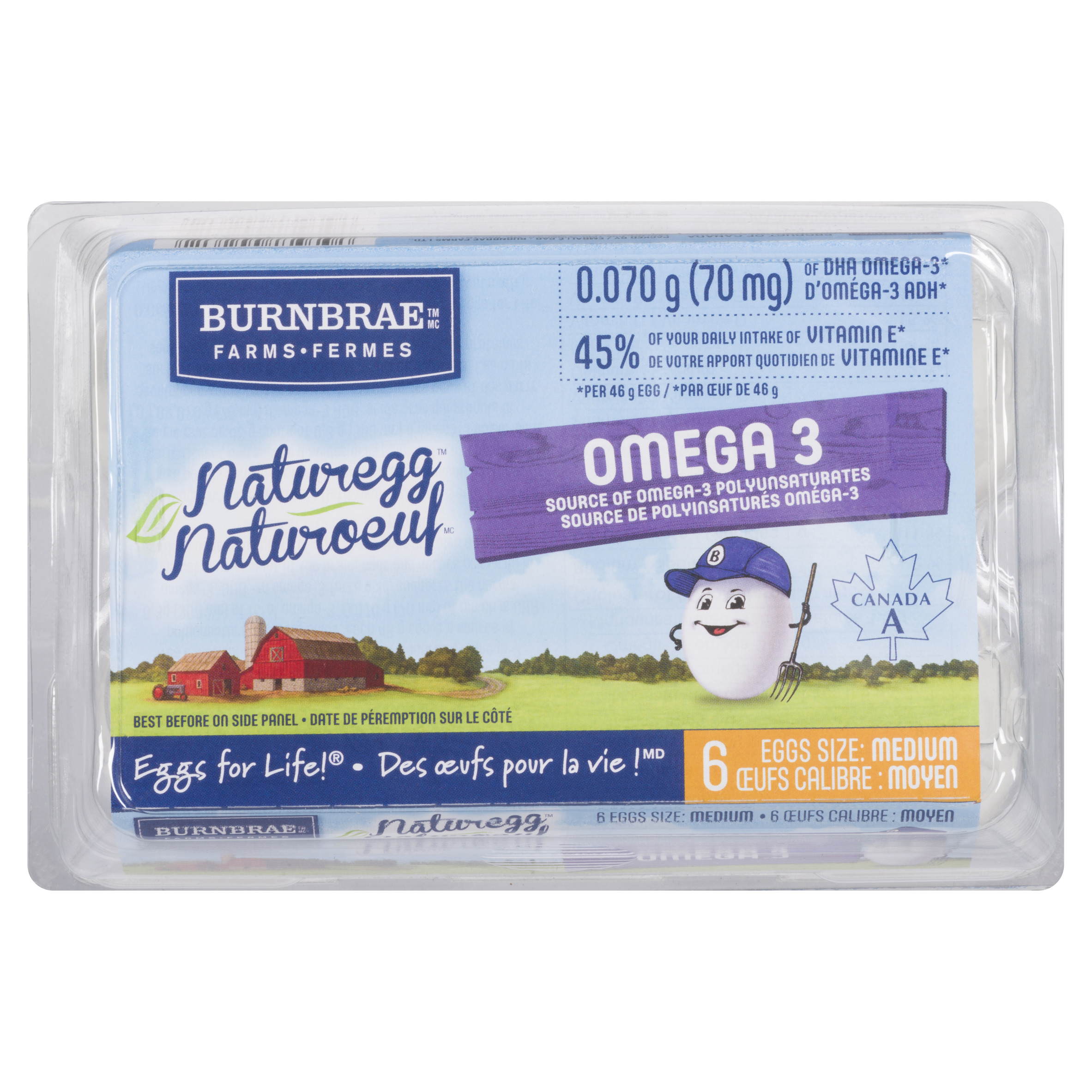 Buy Burnbrae Farms Naturegg Omega 3 Eggs Grade A Medium 6 Count | Foodland