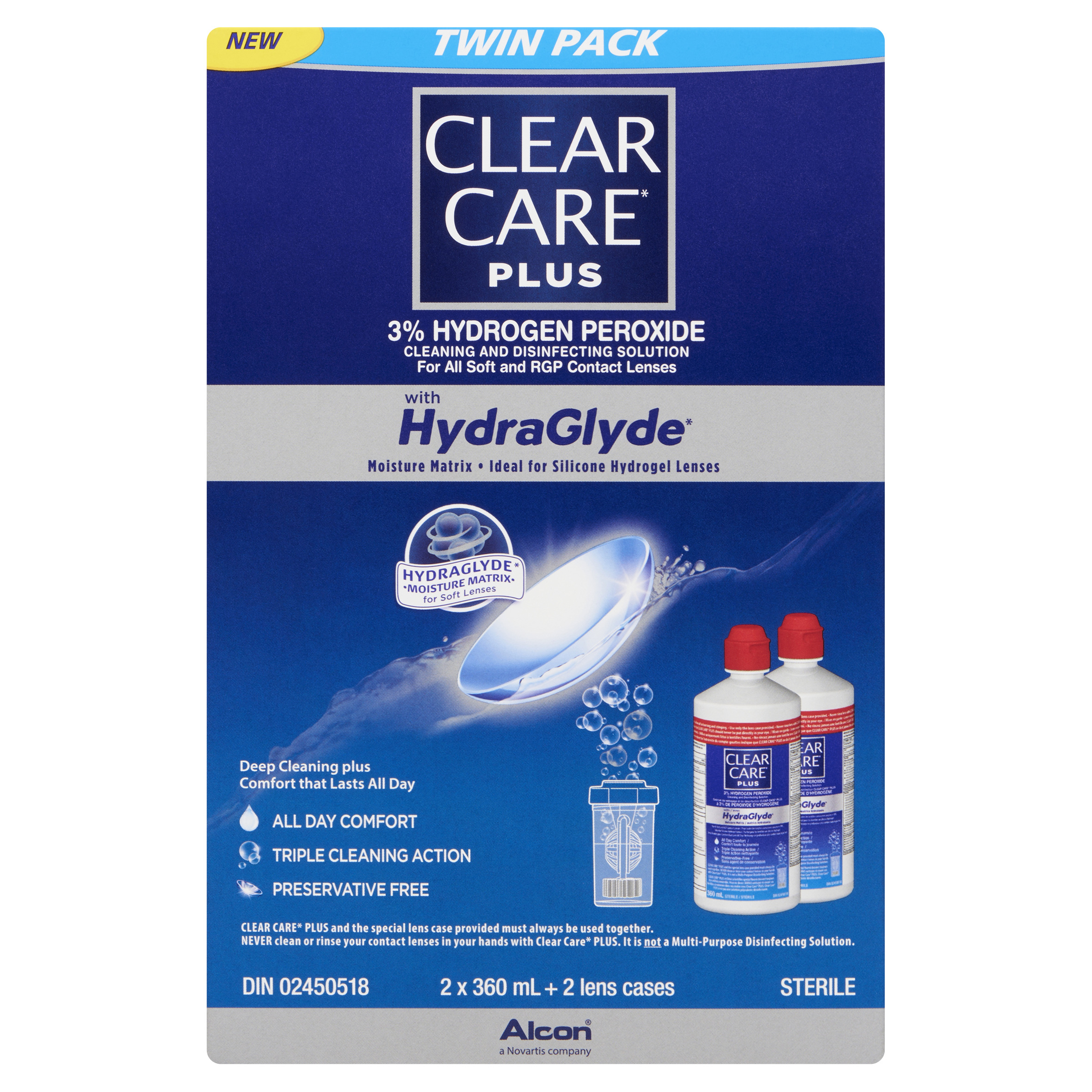 Buy Alcon Clear Care Plus Contact Lens Solution 2 Pack 720 ml | Safeway ...