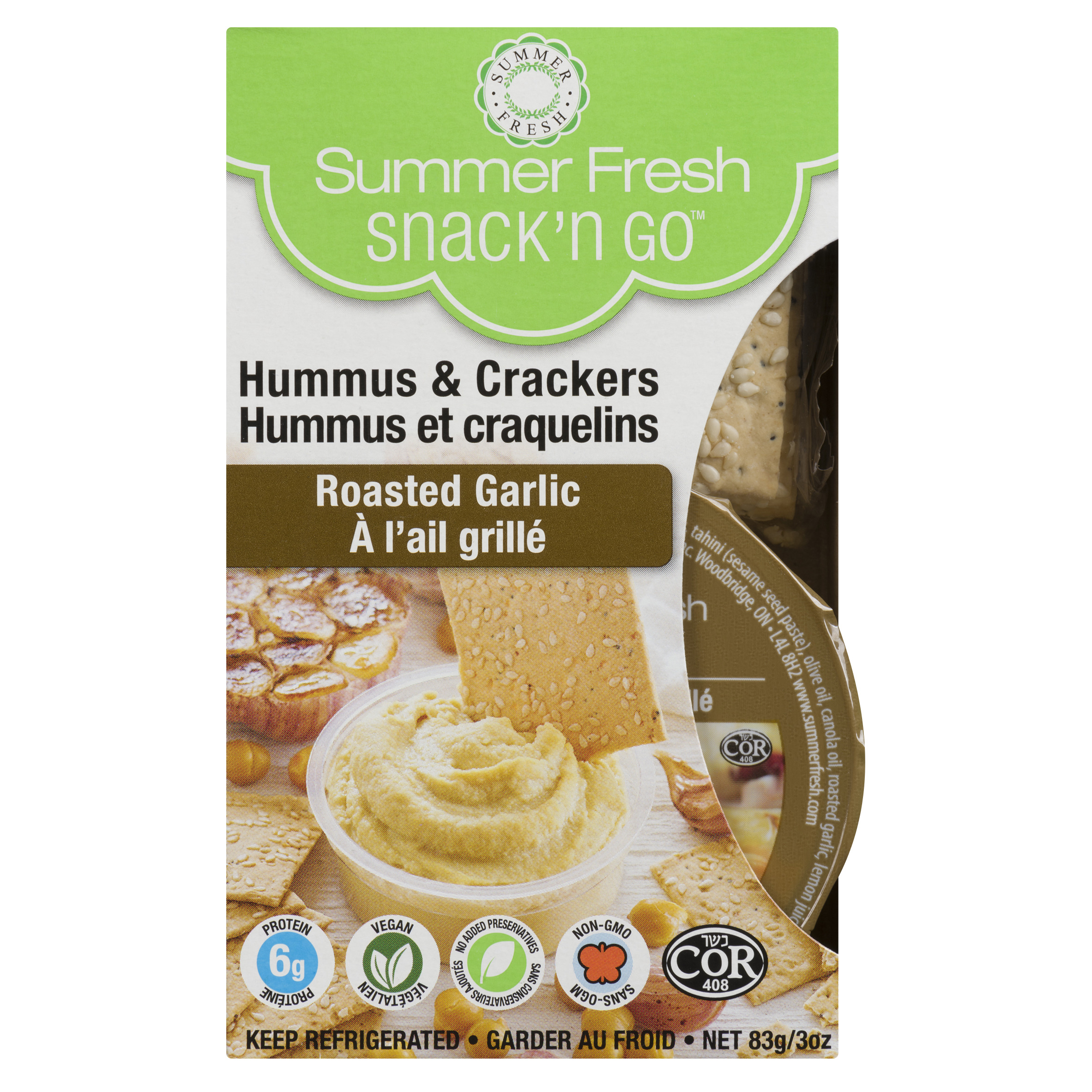 Summer Fresh Snack And Go Vegan Hummus Roasted Red Pepper