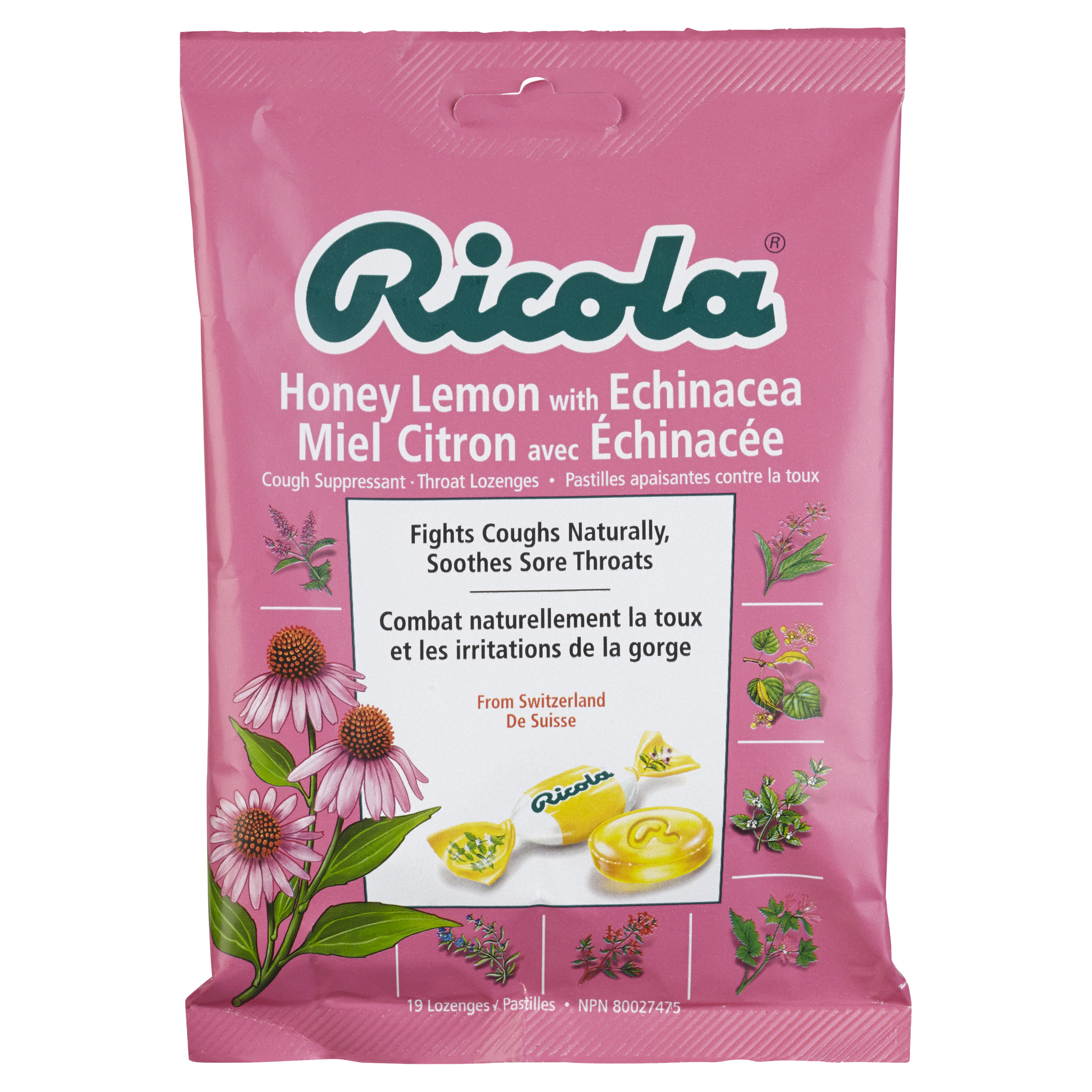 Buy Ricola Cough Drops Echinacea Honey Lemon 19 Lozenges | Sobeys Inc.