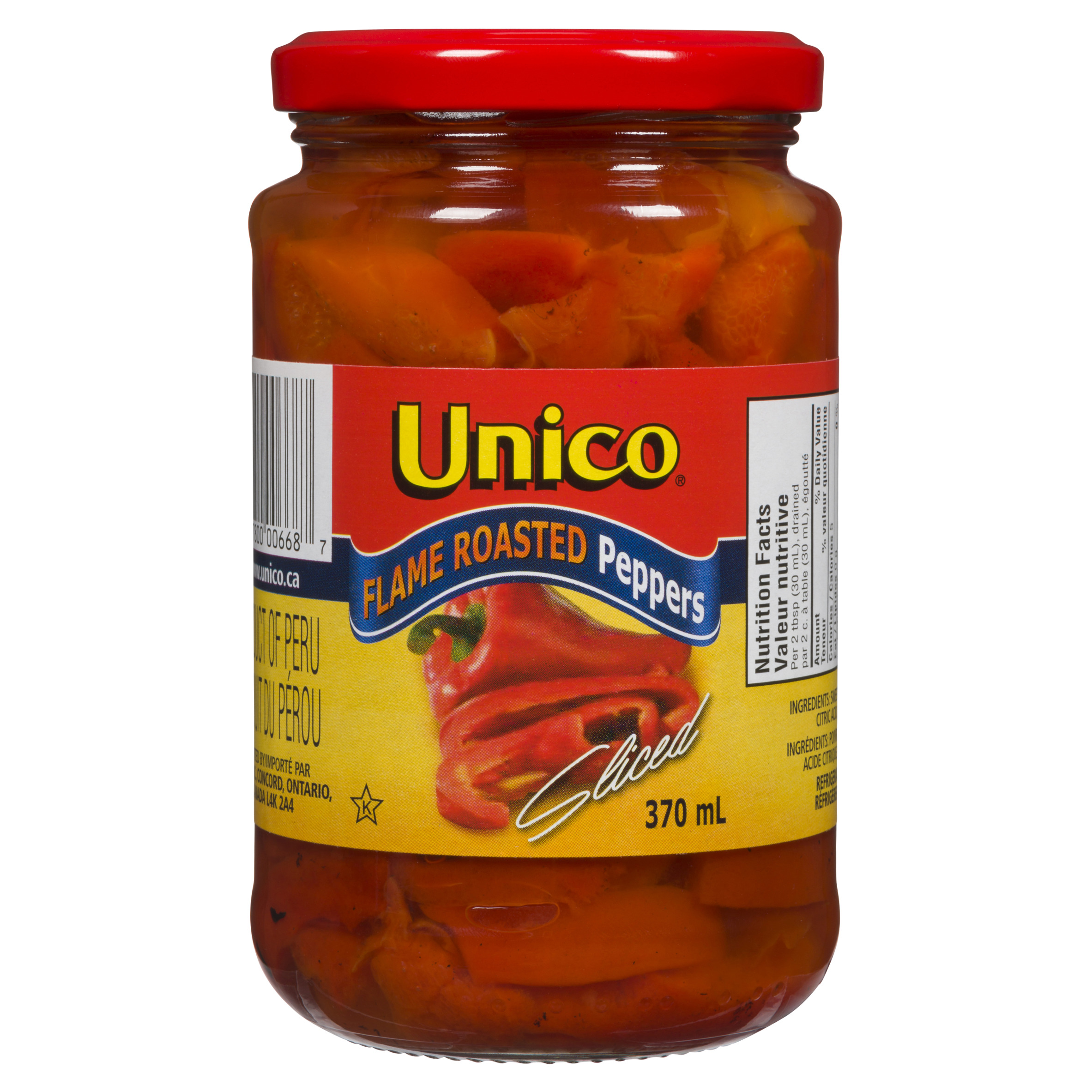 Unico Sliced Peppers Flame Roasted