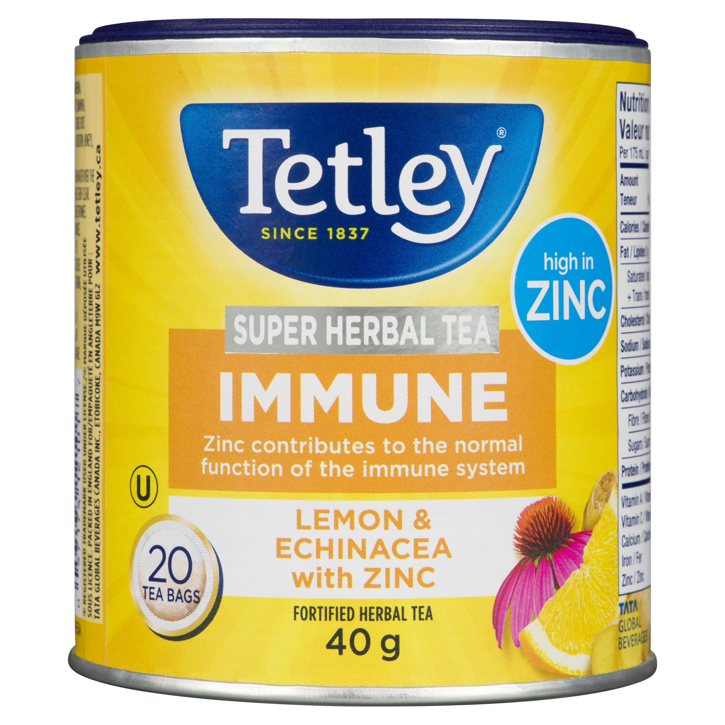 Buy Tetley Super Tea Immune Lemon & Echinacea With Zinc 20 Tea