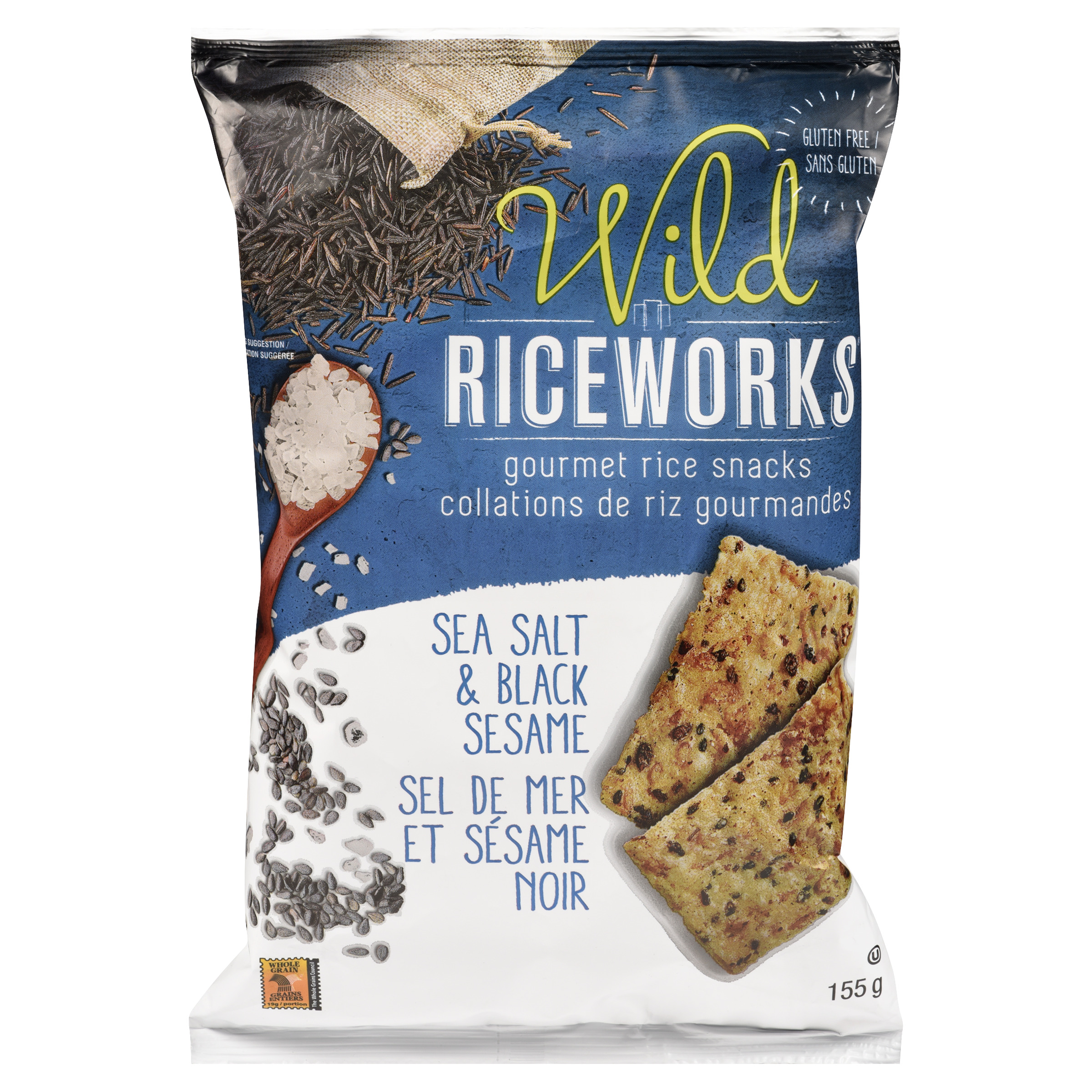 RICEWORKS Rice Snacks - Sea Salt & Black Sesame