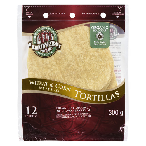 Grimm's Fine Foods Organic Wheat & Corn Tortillas