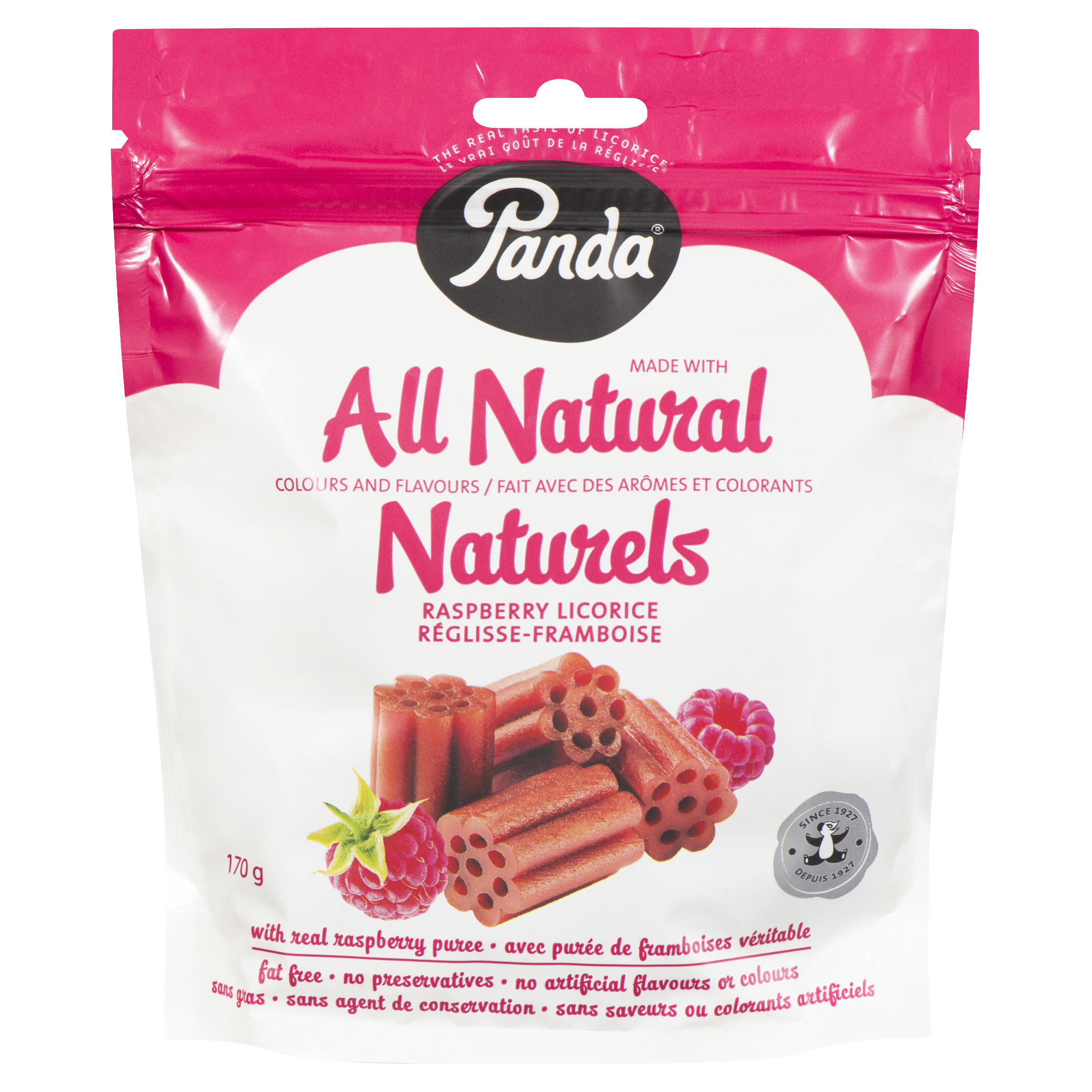 Panda All Natural Raspberry Licorice With Real Raspberry Puree