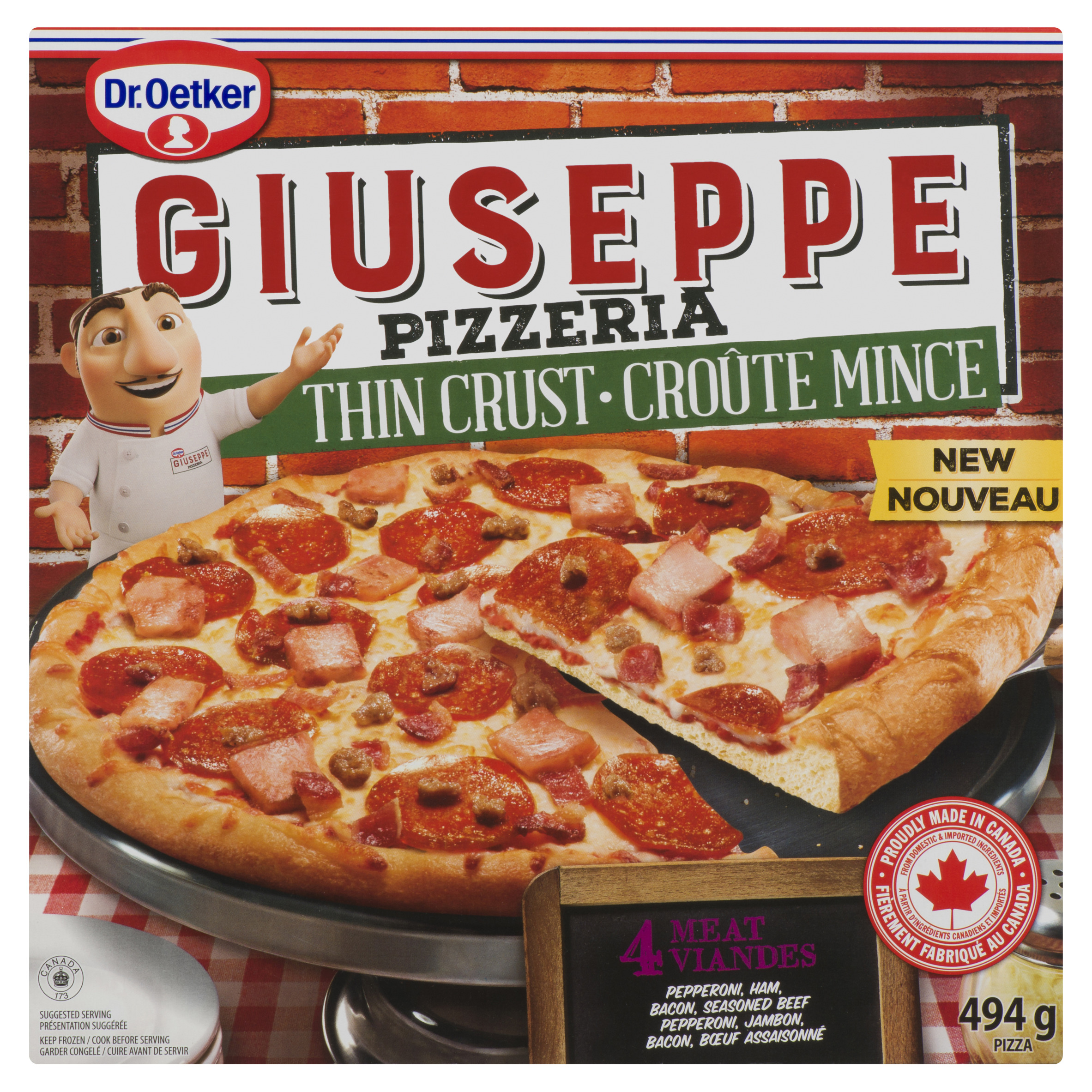 Dr. Oetker Giuseppe Pizzeria Thin Crust 4 Meat Pizza