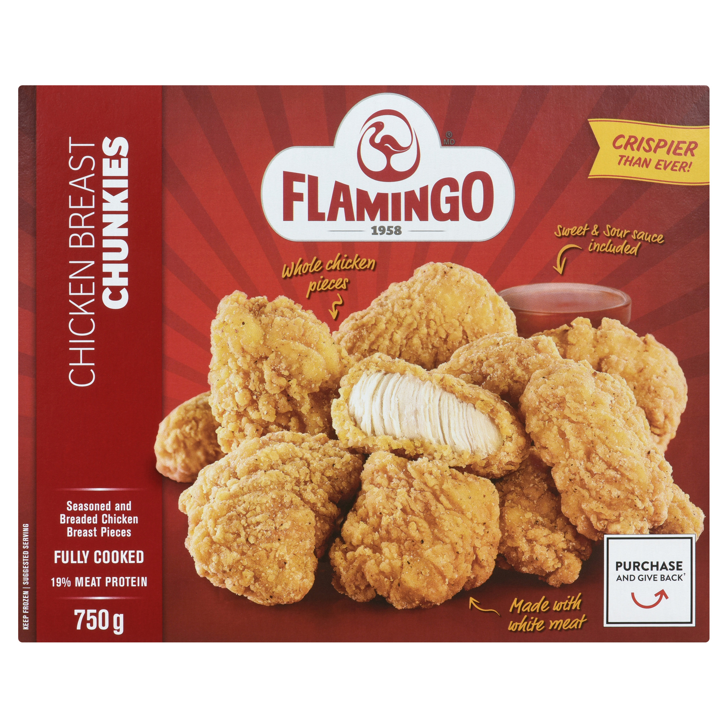 Buy Flamingo Frozen Breaded Fully-Cooked Chicken Breast Chunkies