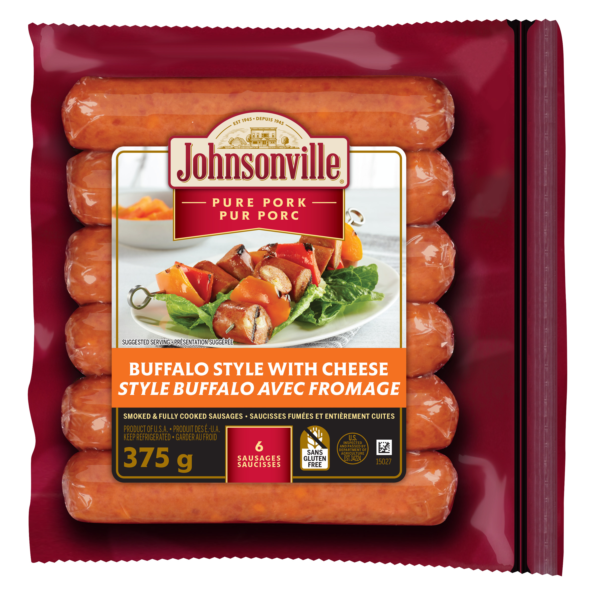 Johnsonville Smoked Buffalo Sausage With Cheese