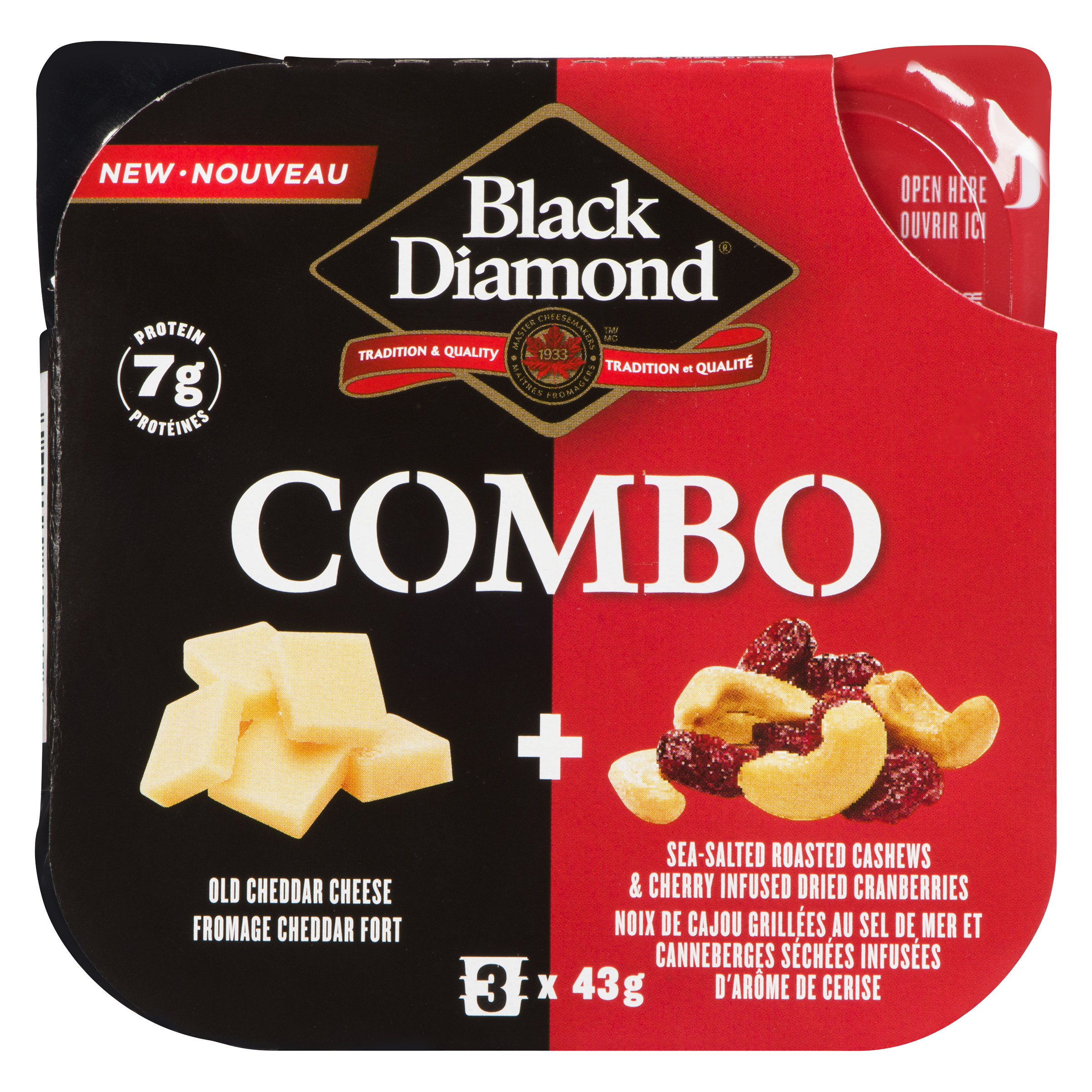 Black Diamond Combo Cheese Old Cheddar Cashews & Dried Cranberries