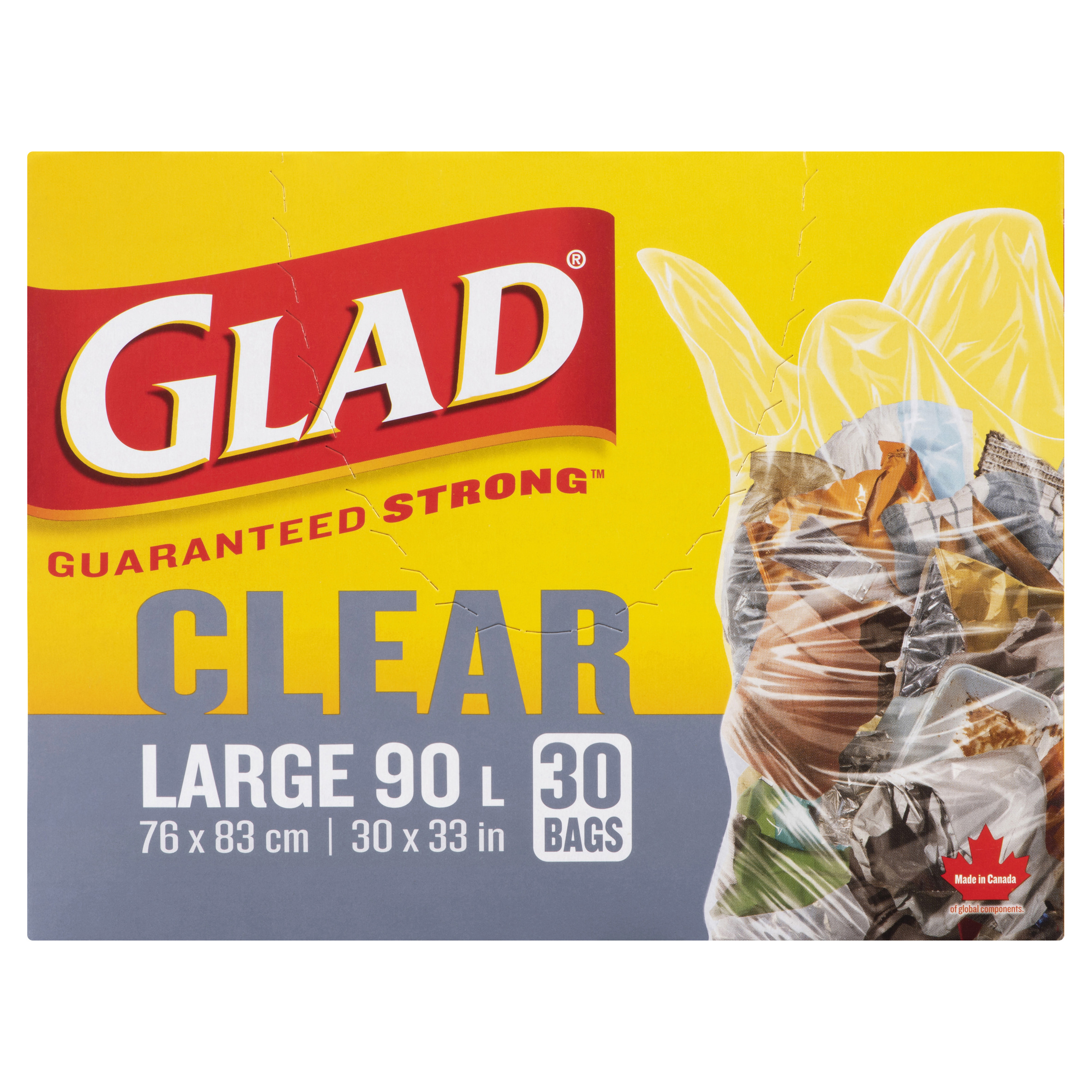 Buy Glad Garbage Bags Clear Large 90 L 30 Bags | Sobeys Inc.